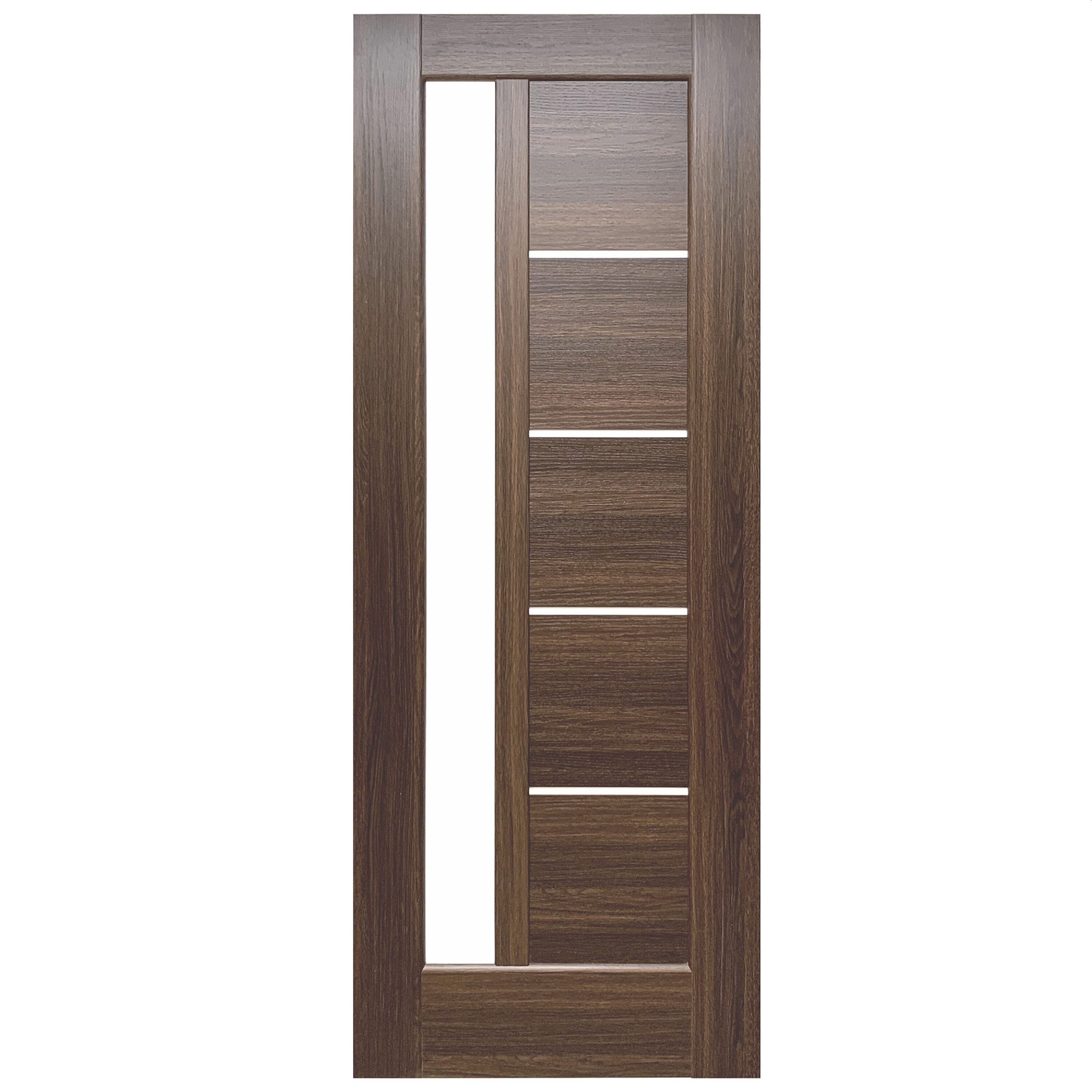 modern wood door design with glass