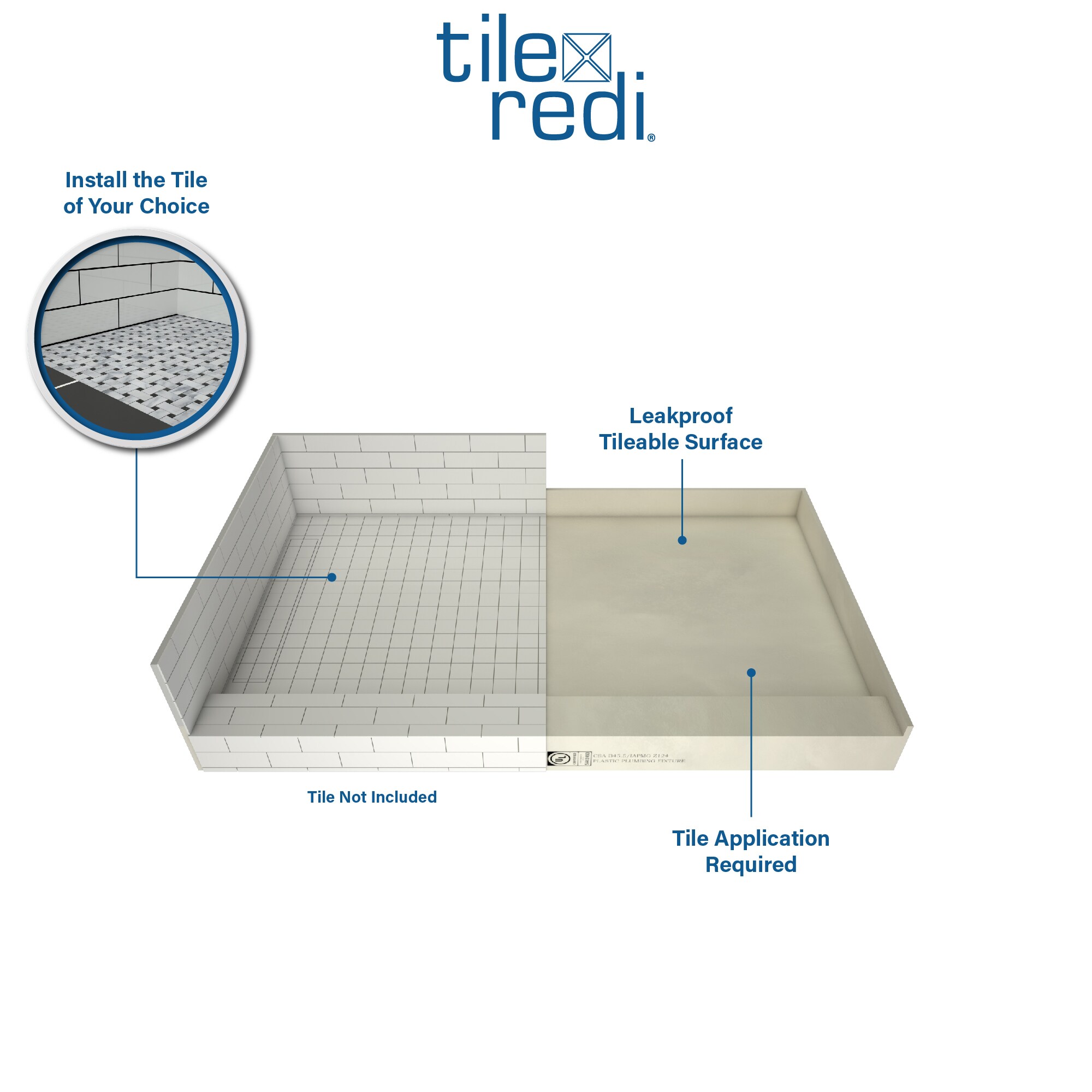 Tile Redi WF3648L-PVC Shower-Floors - View #3