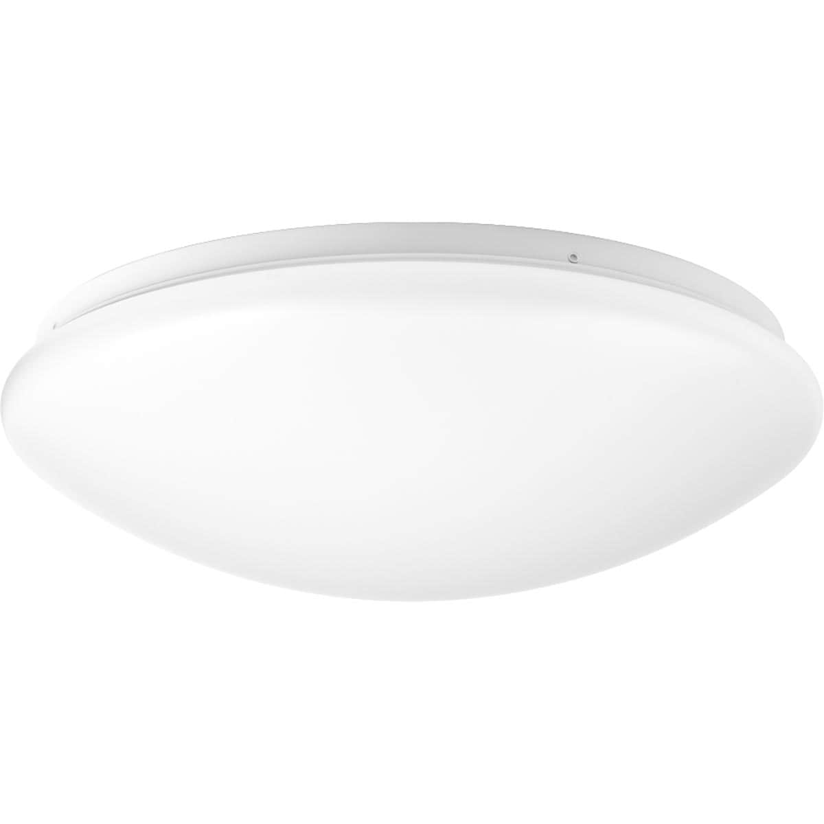 White Glass LED Drum Flush Mount Ceiling Light