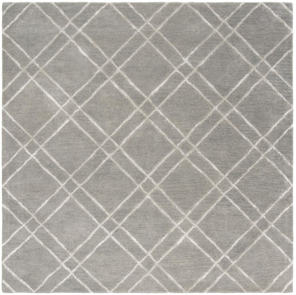 Safavieh HIM901G-6SQ Himalaya Ama 6 x 6 (ft) Tufted Wool Gray/Silver Square Indoor Trellis Area rug