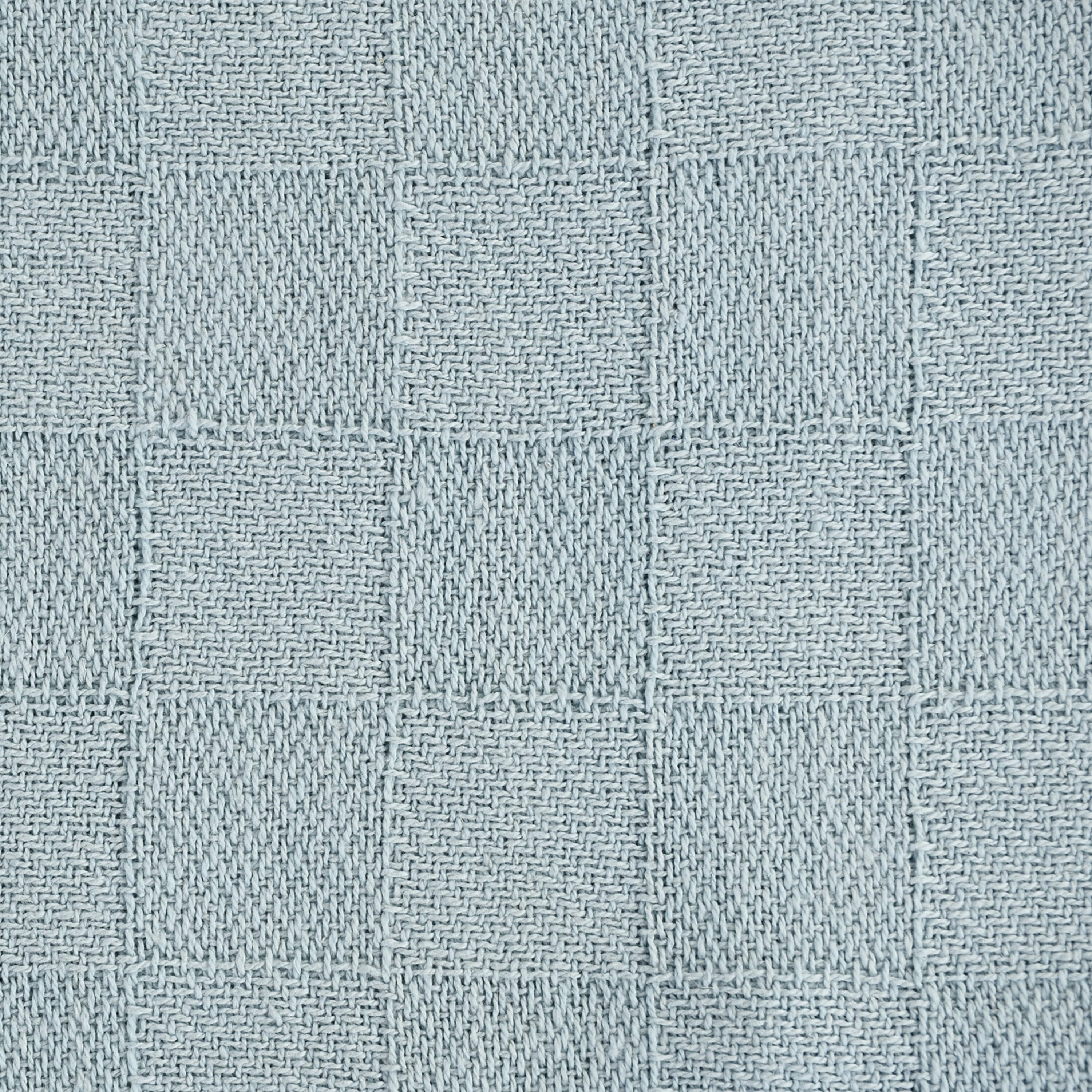 Light Blue Organic Cotton Fringe Throw Blanket 60" x 50"