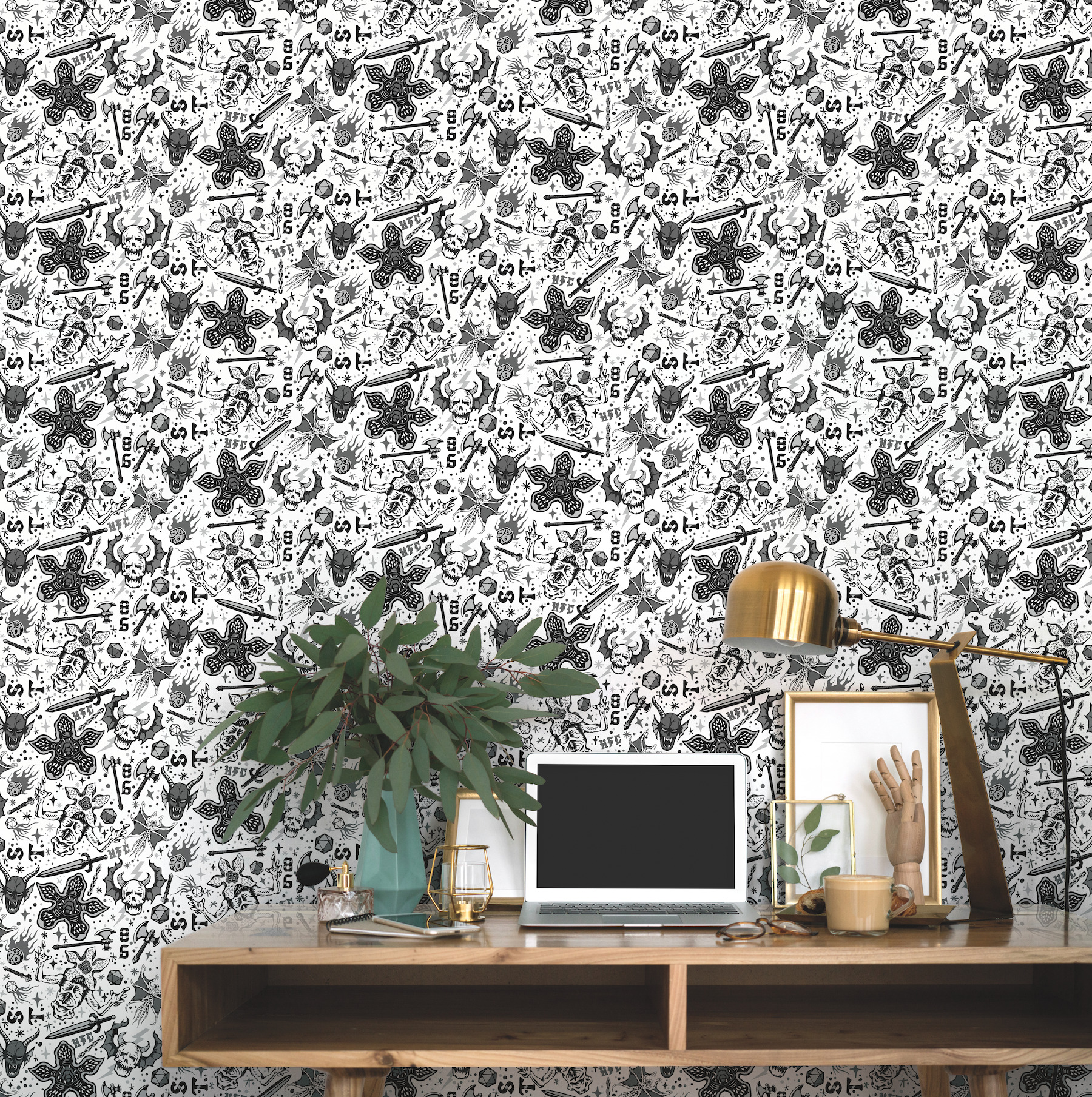 RoomMates RMK12464RL 28.29-Sq. Feet Black Vinyl Novelty Self-adhesive Peel and Stick Wallpaper