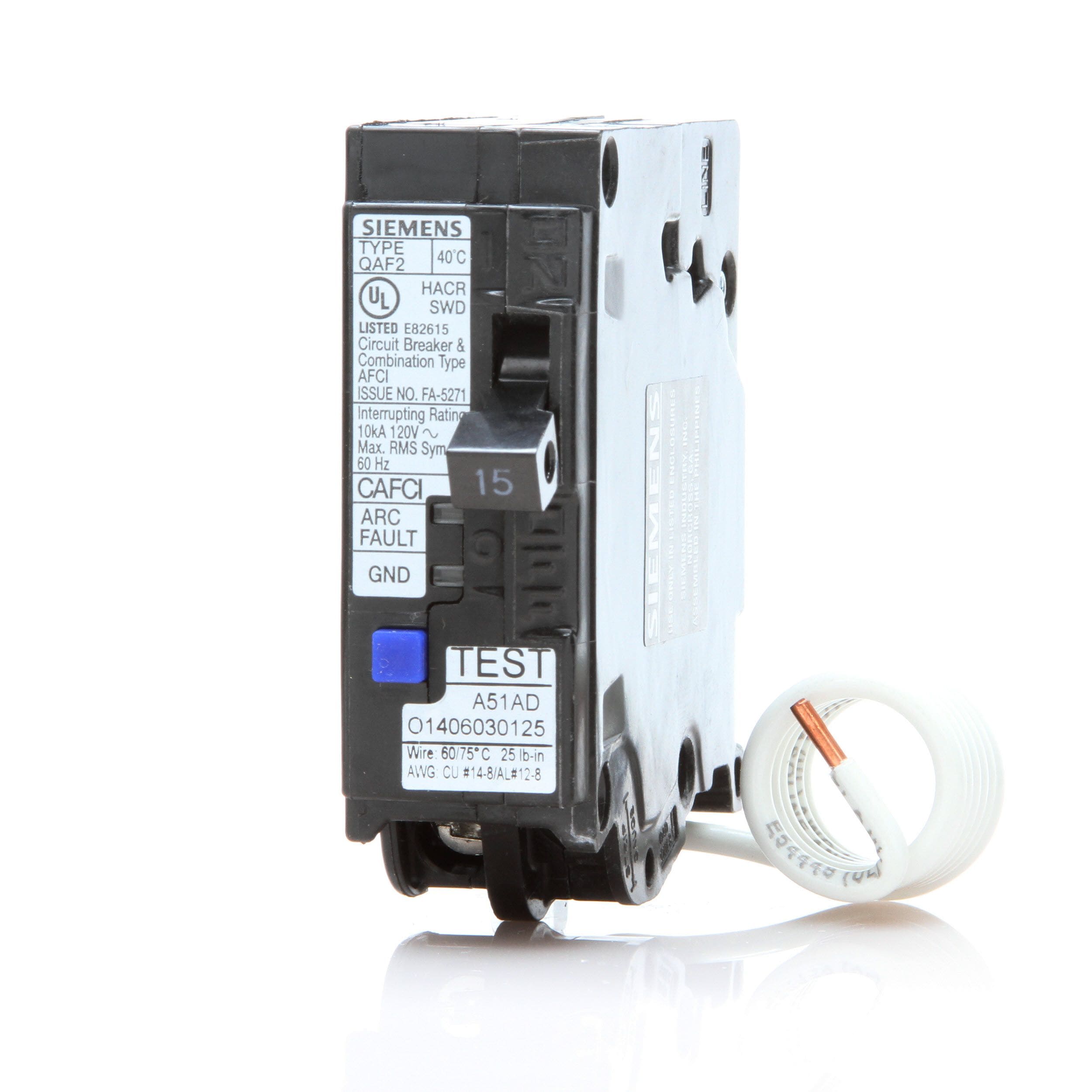 Siemens QA115AFCP 15A Combination Arc Fault Circuit Breaker AFCI for sale online