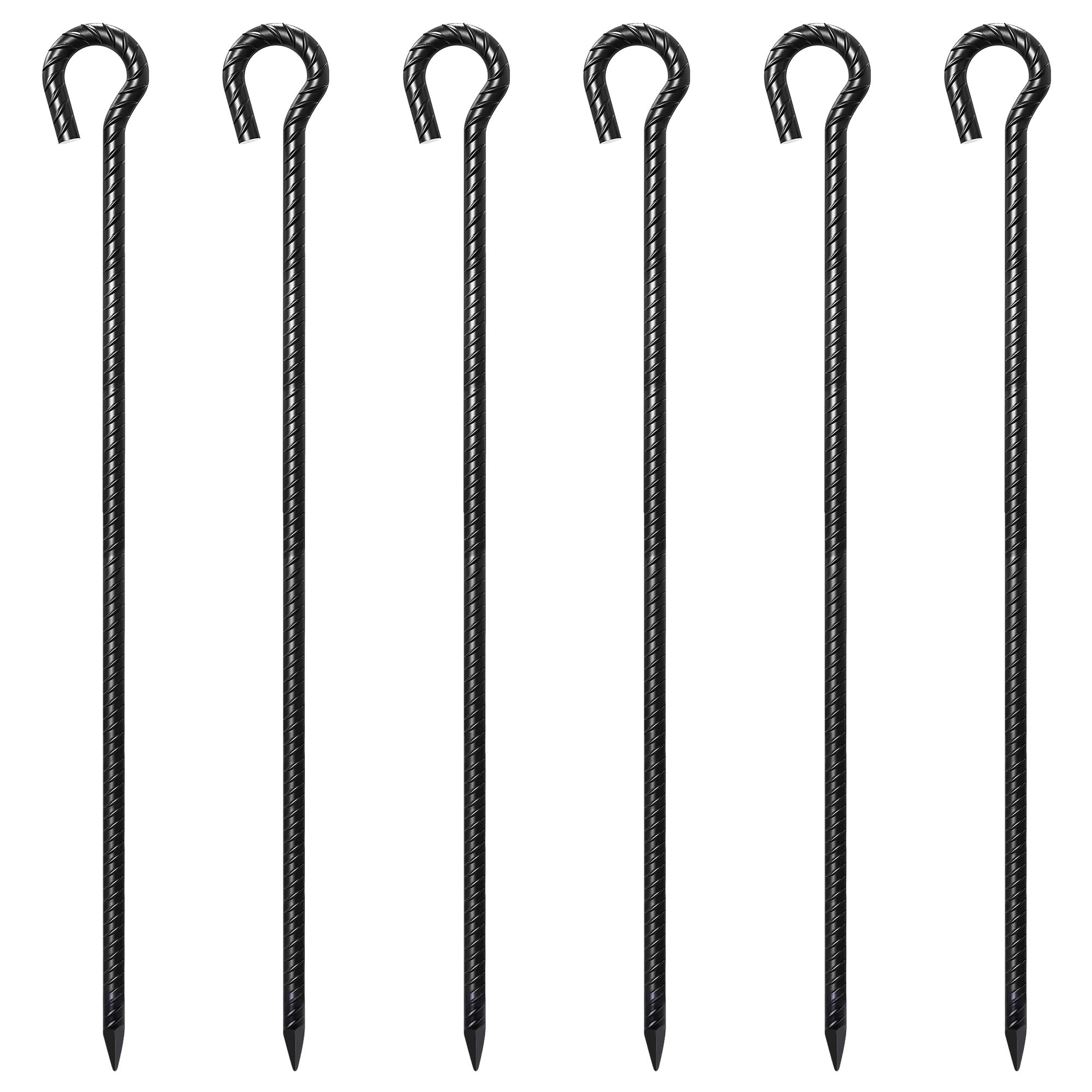 Adrinfly -  36 Inch Rebar Stakes 1/2 Inch Diameter Heavy Duty Steel Ground Anchors with Loop Top ...