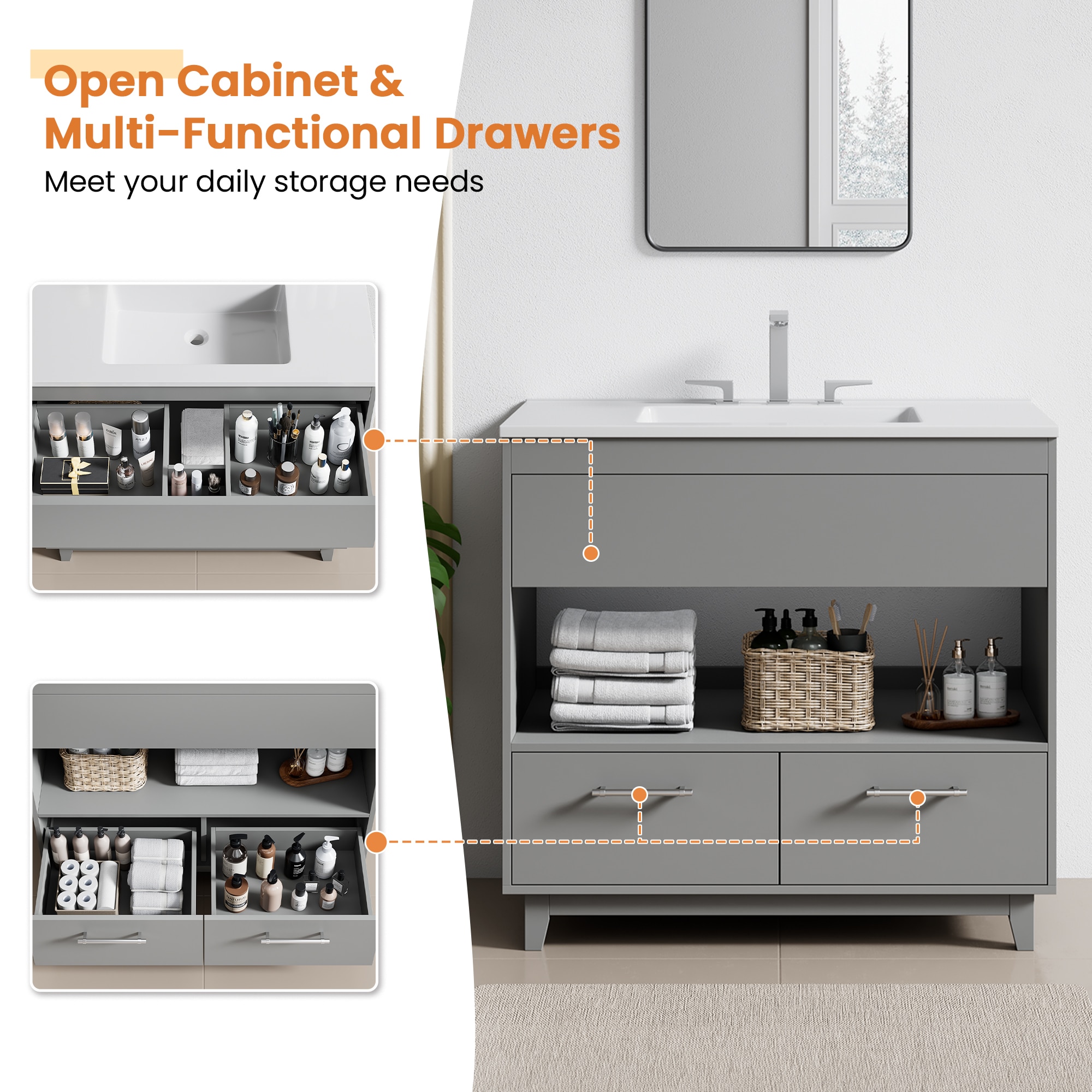 JEAREY 24MY-SMW Bath-Vanity-Combo - View #7