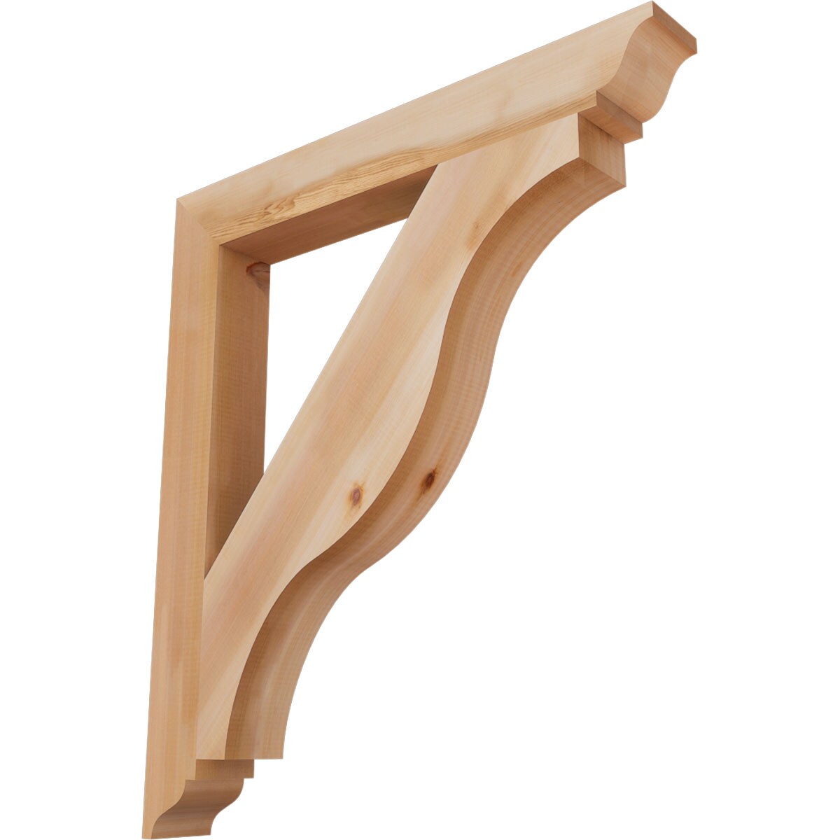 Ekena Millwork BKT04X32X36FST01SWR Funston traditional smooth 3-1/2-in x 32-in x 36-in Western red cedar Brown Wood Standard bracket