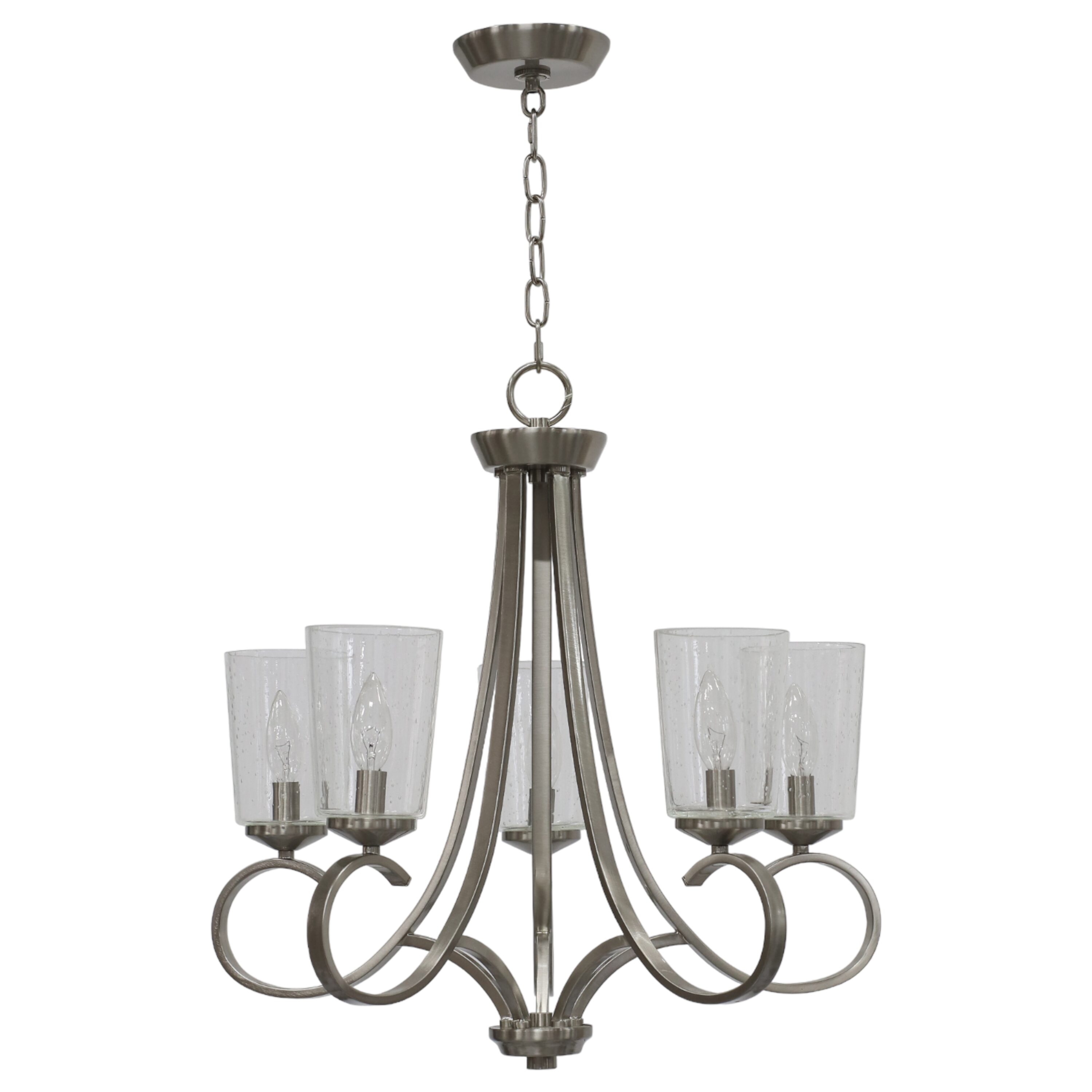  11132 5-Light Brushed Nickel Transitional Led; Dry Rated Chandelier