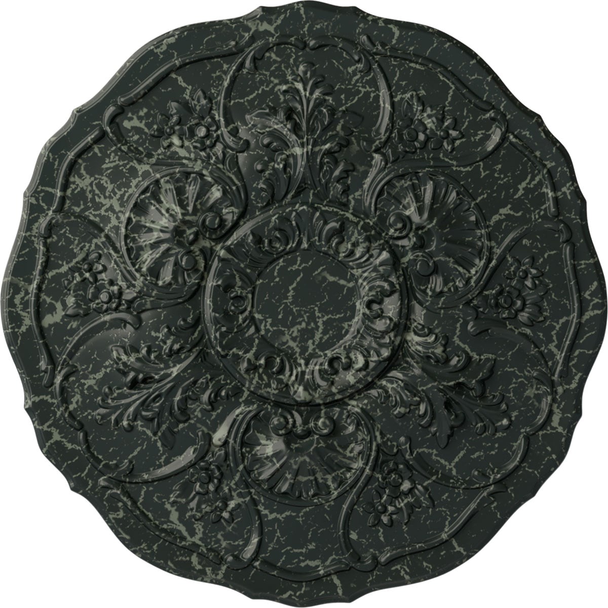 Ekena Millwork CM22CNPTC Cornelia 22.5-in W x 22.5-in L Painted Turtle Crackle Polyurethane Whole Ceiling Medallion