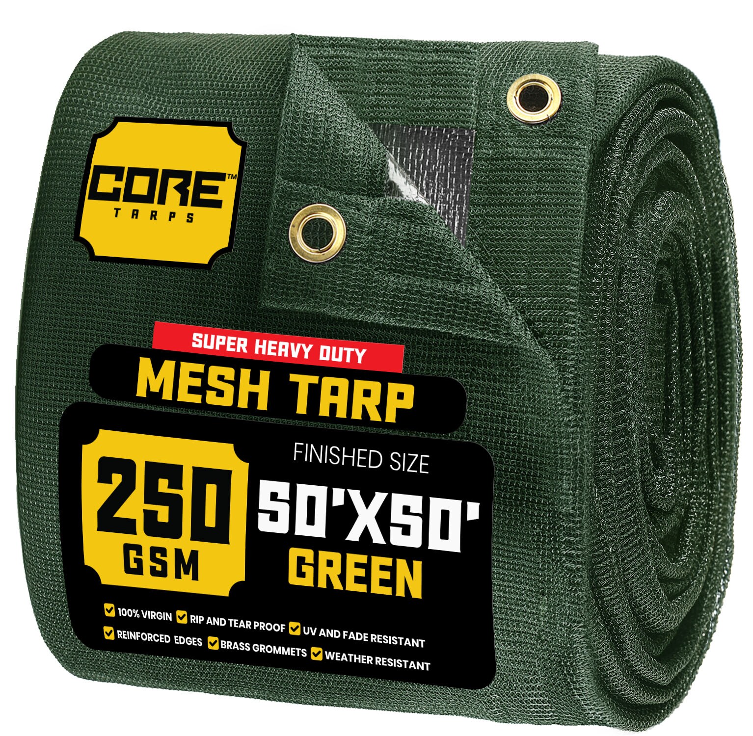 Core Tarps CT-803-50X50 50-ft x 50-ft Green Commercial Polyethylene