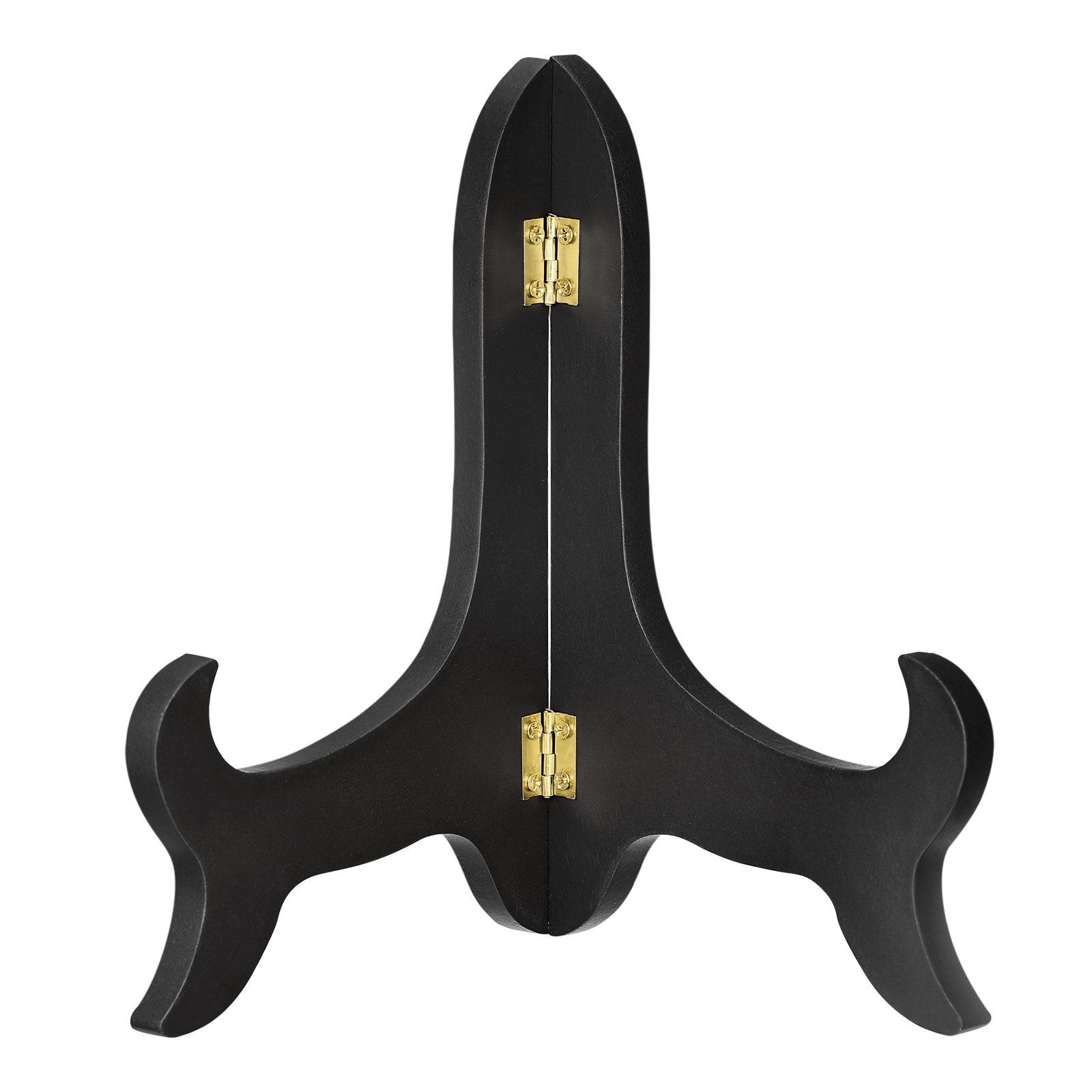 Unique Bargains - 9 Inch Easel Plate Holder Wooden Folding Display Stand Black for Decorative Pic...