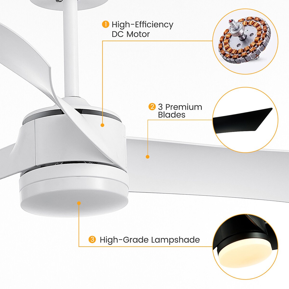 WELLFOR DFJ10186US-WH Ceiling-Fans - View #6