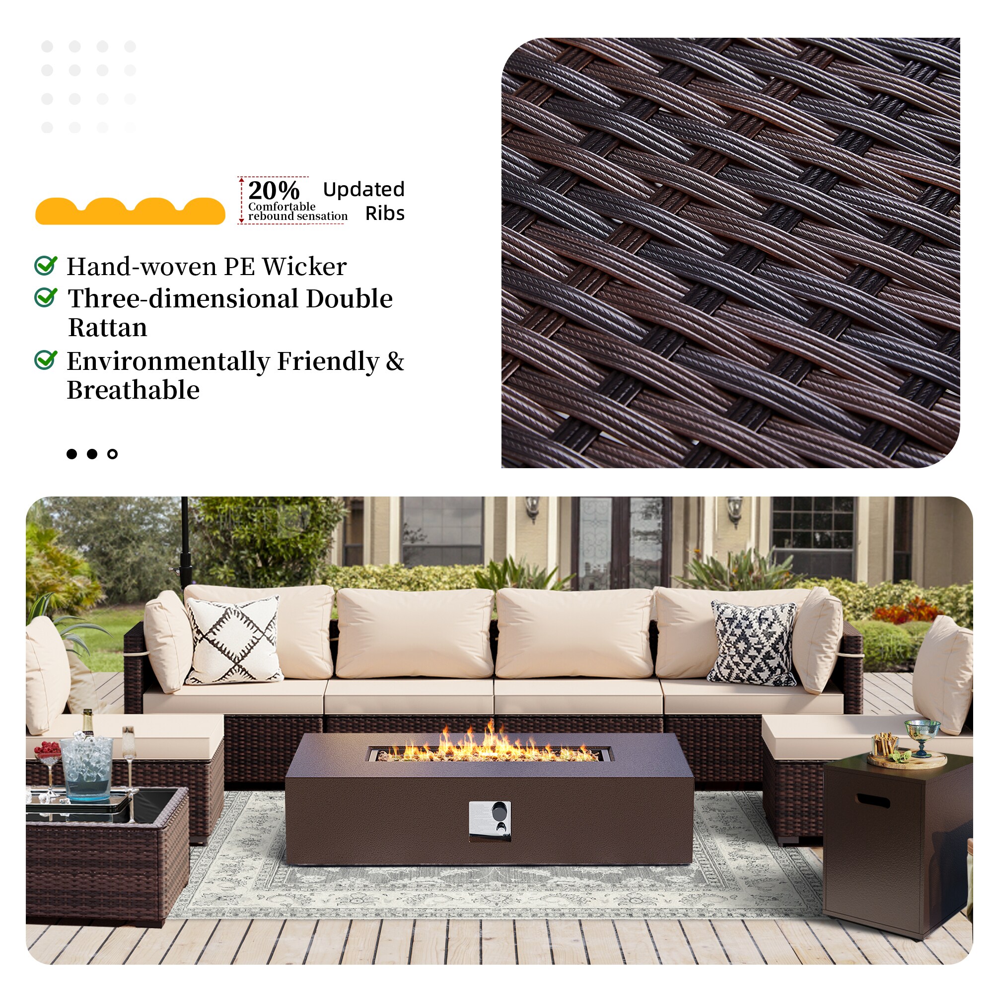 UPHA PL-2CZ-56TPBR-Z1 Patio-Conversation-Sets - View #3
