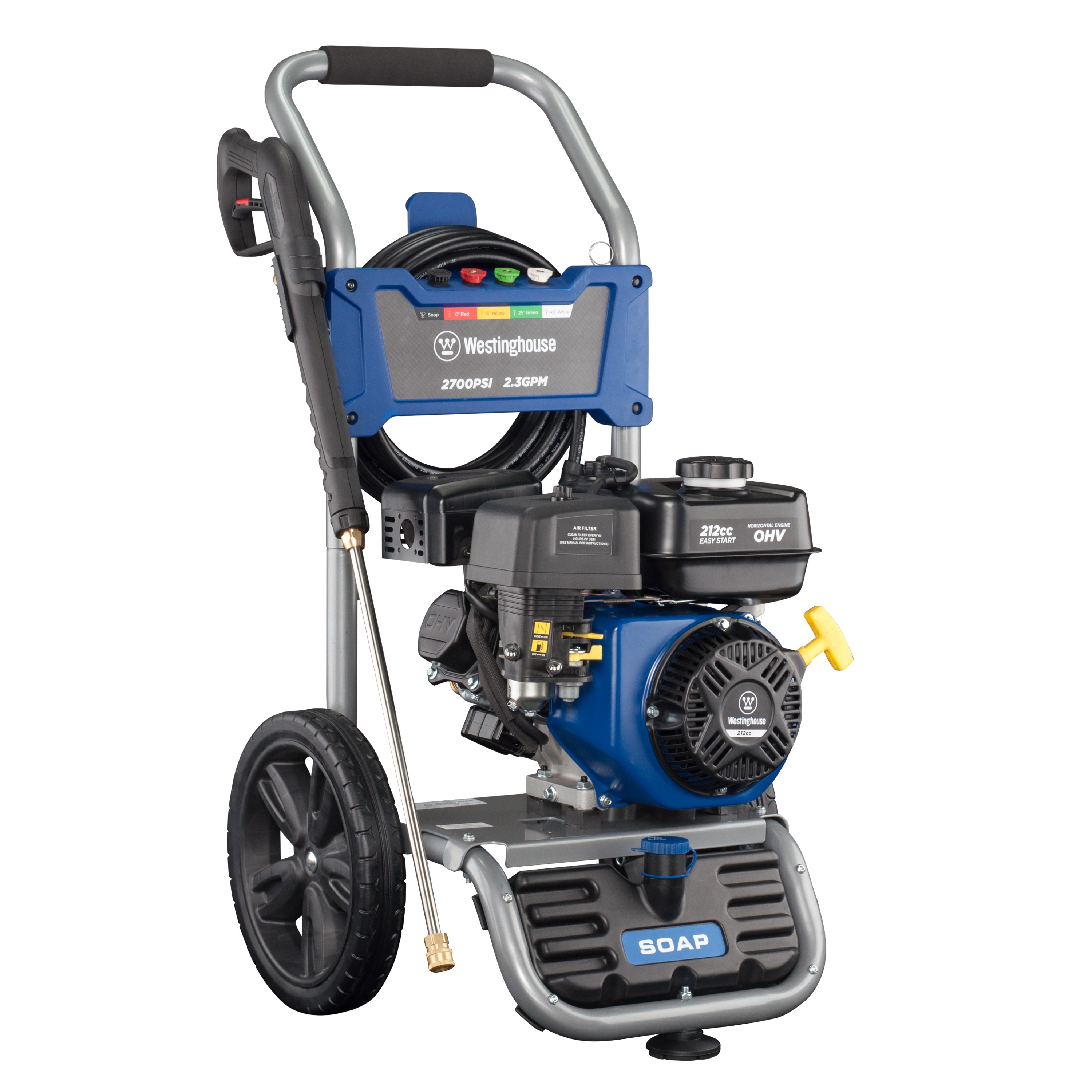 Westinghouse WPX2700 Gas Powered Pressure Washer 2700 PSI and 2.3 GPM Soap Tank and Four Nozzle Set 3200 PSI Rating CARB Compliant & Karcher 15-Inch Pressure Washer Surface Cleaner Attachment 