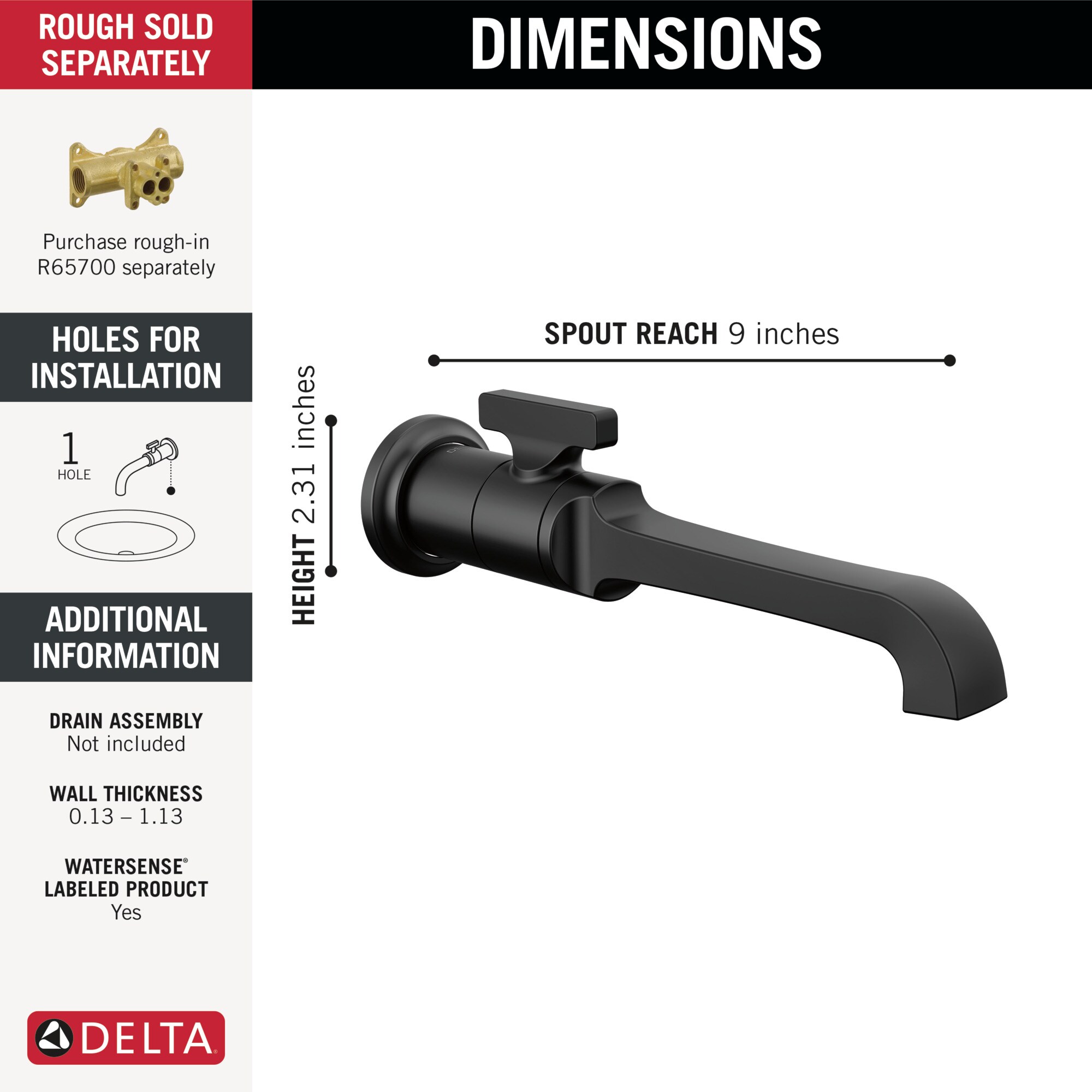 Delta T3589LF-BLWL Lavatory-Faucets - View #3