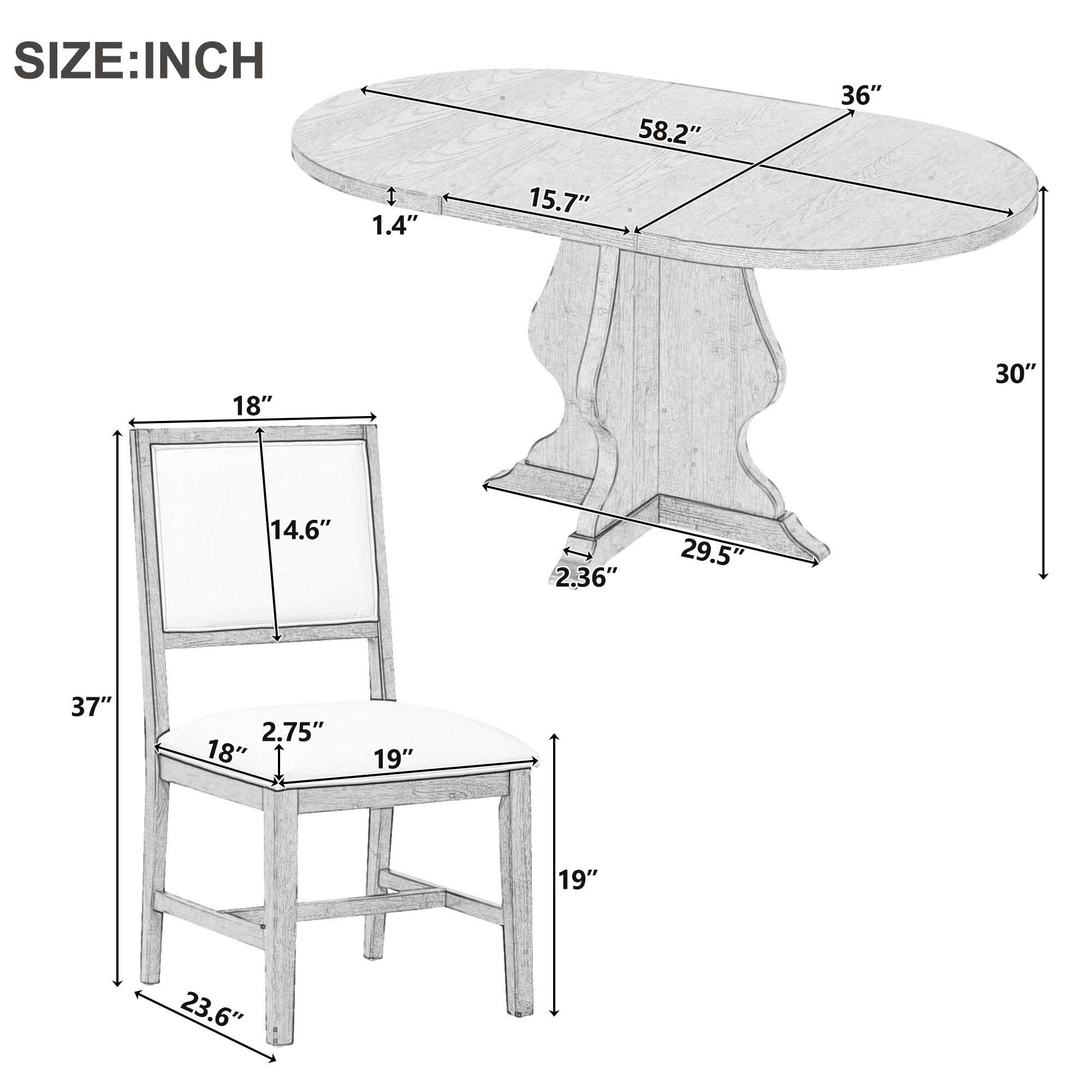 Clihome CL-RT3-BBKBG703OG Dining-Sets - View #10