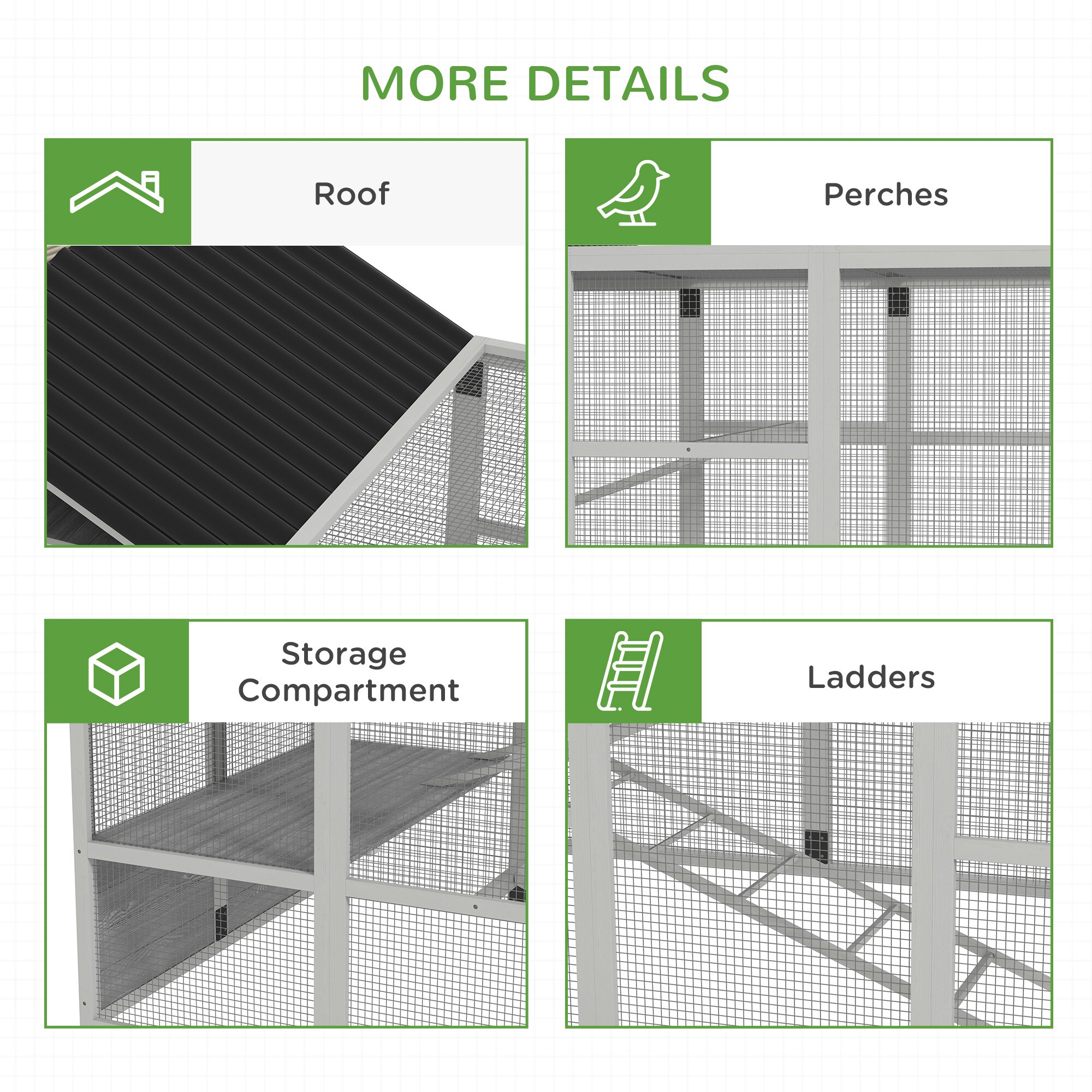 PawHut D51-363V00GY Chicken-Coops-Rabbit-Hutches - View #8
