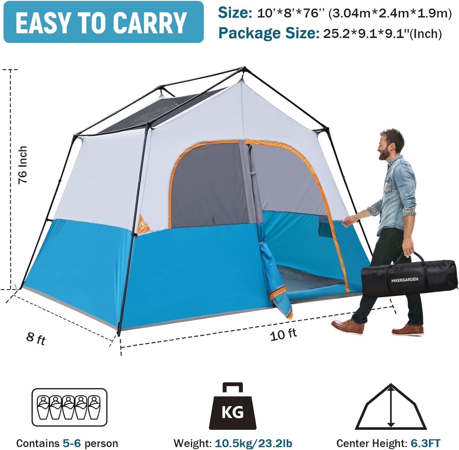 Damerin Tents Polyester 6-Person Tent in the Tents department at Lowes.com