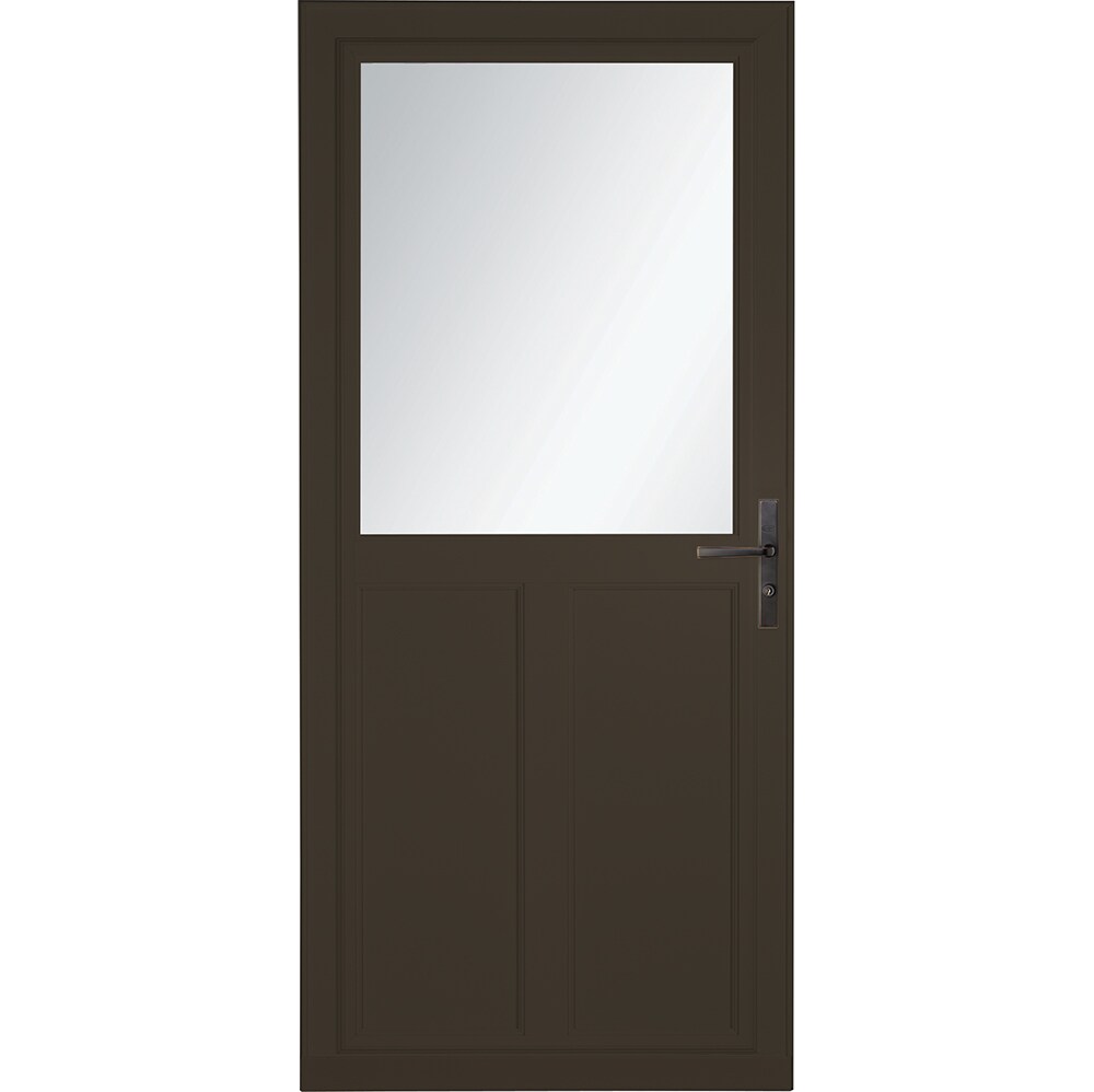 Tradewinds Selection 32-in x 81-in Elk High-view Retractable Screen Aluminum Storm Door with Aged Bronze Handle in Brown | - LARSON 1460804157S