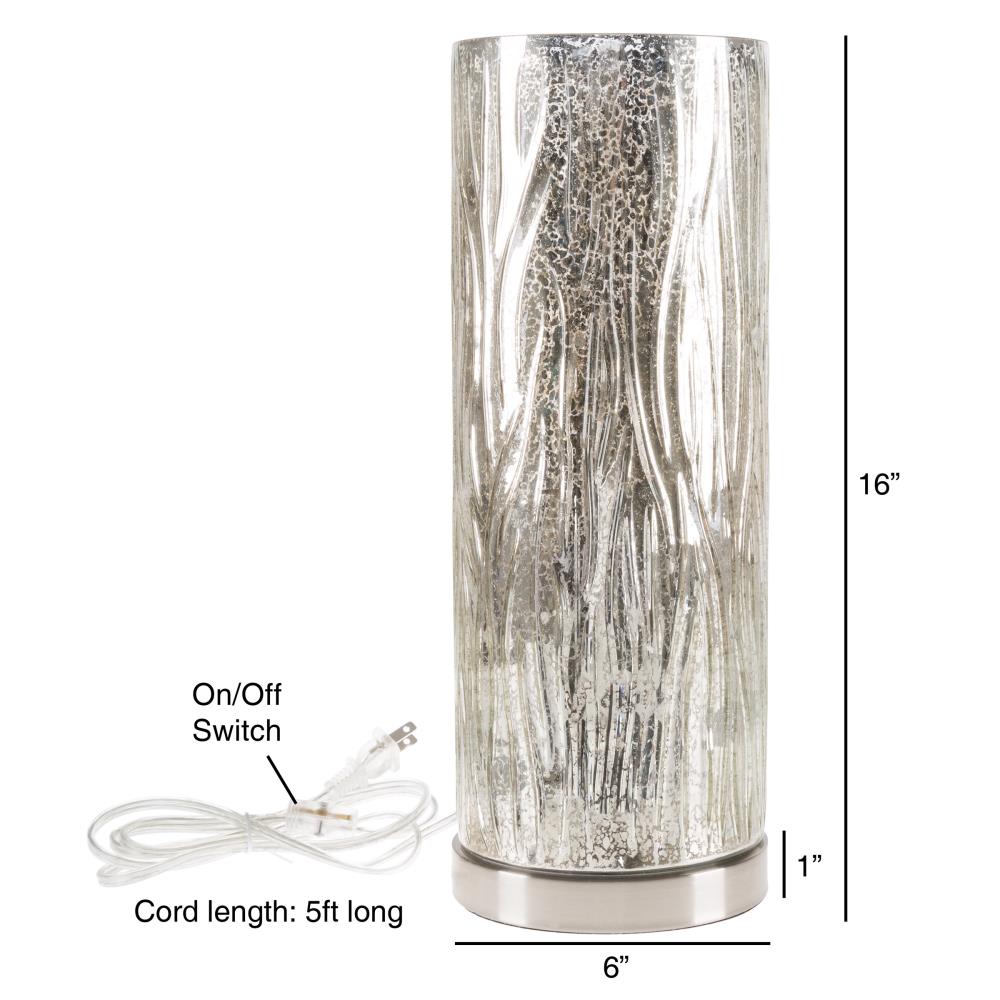 uplight lamp with crackle glass shade