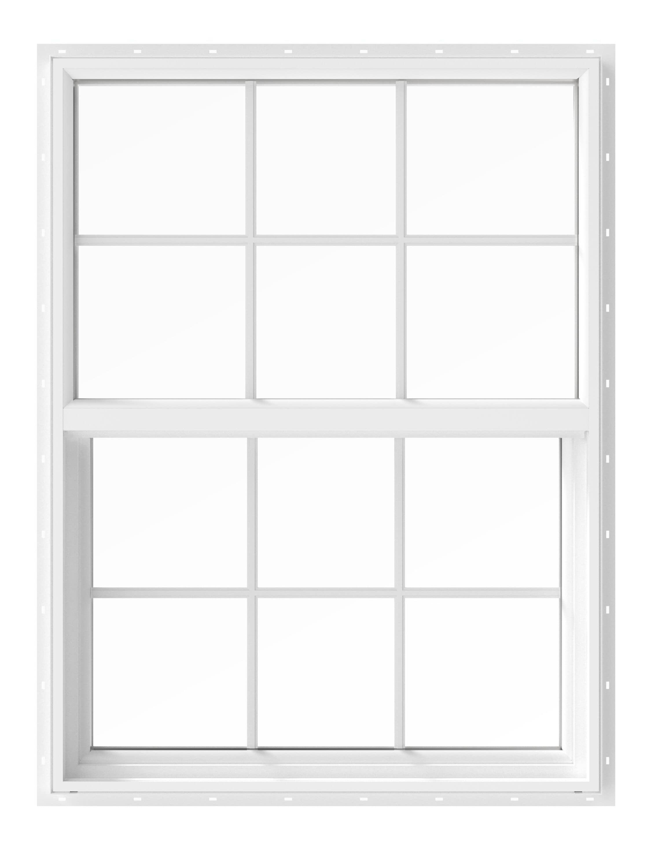 Pella 150 Series White Vinyl New Construction Single Hung Window Double ...