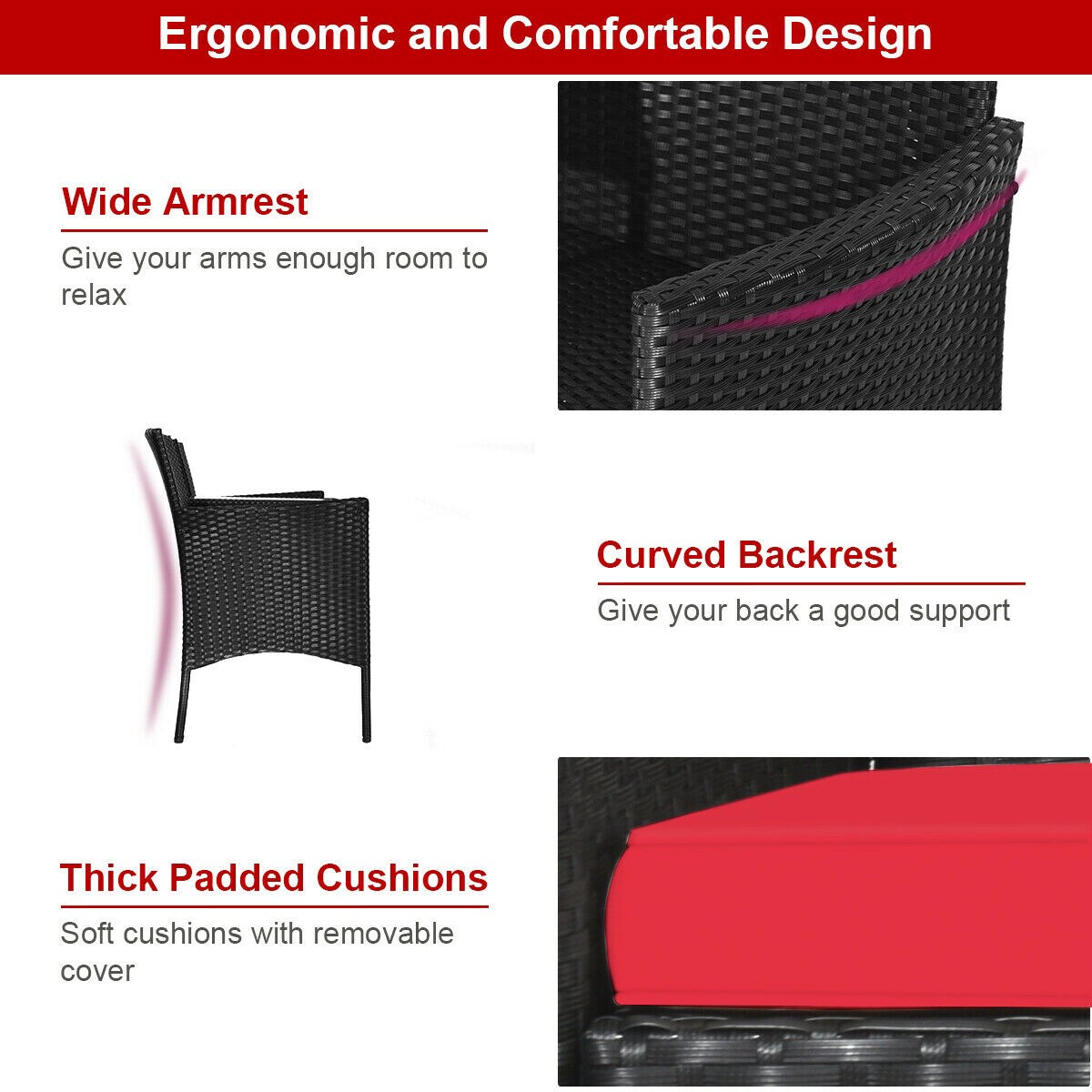 WELLFOR OUJ63234RE Patio-Sofas-Daybeds - View #2