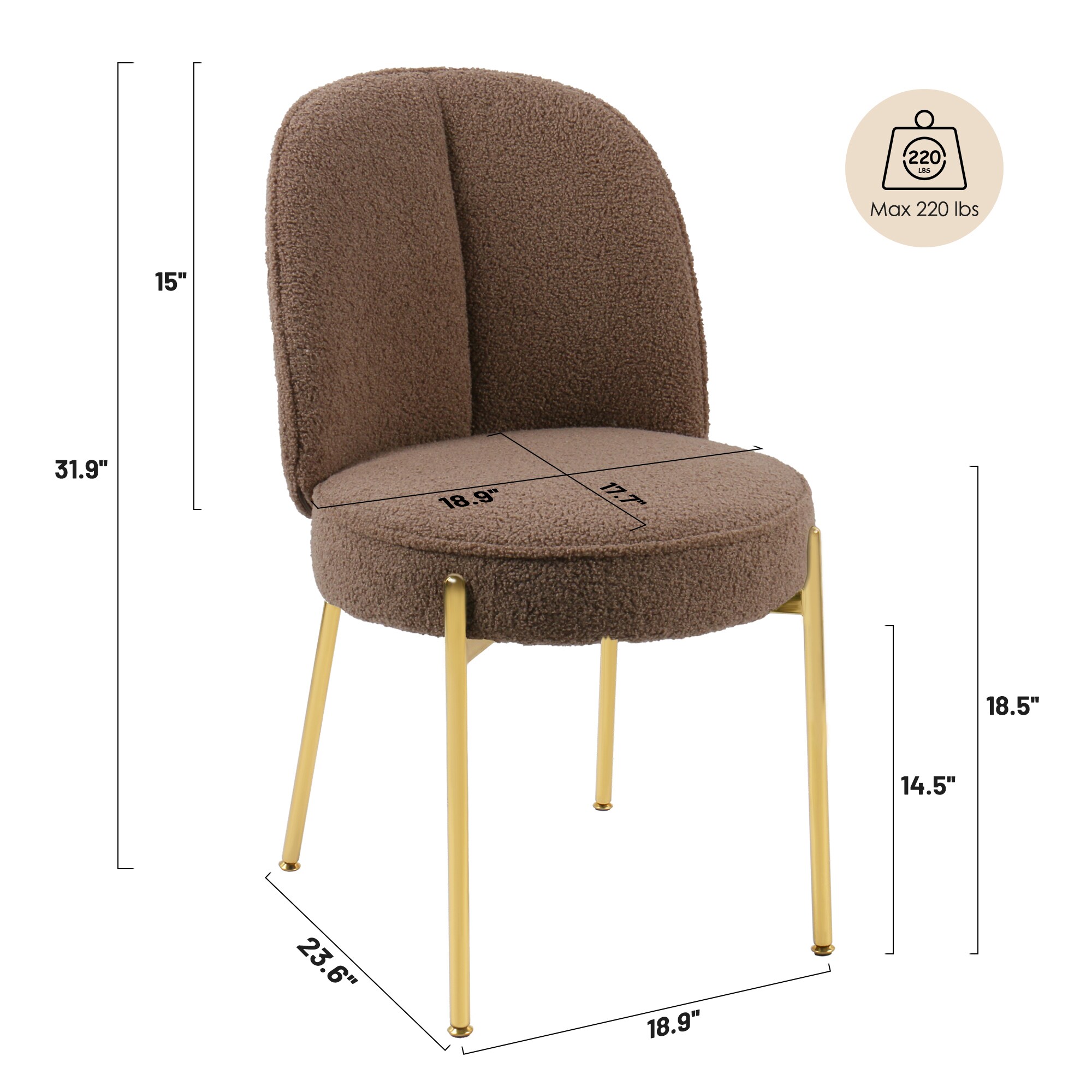 Clihome CL-DMTEDDY03 Dining-Chairs - View #6