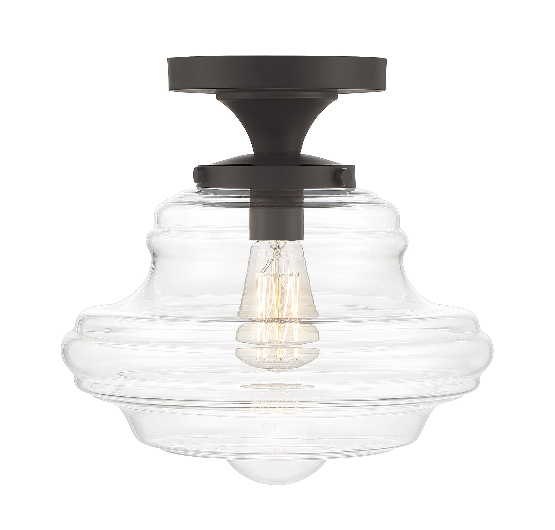 Meridian Lite Trends M60069ORB Meridian 1 -Light 12-in Oil rubbed Bronze Semi Flush Mount Light
