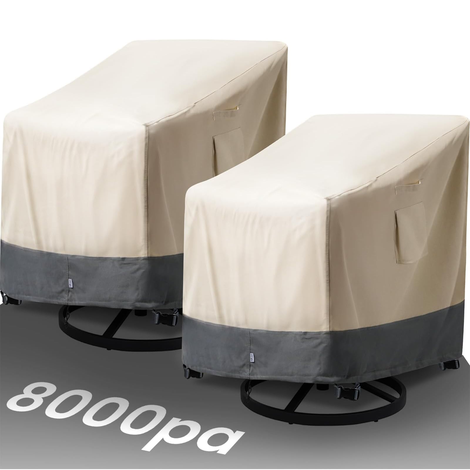 Misopily 2 Pack Extra Heavy Duty Waterproof Patio Chair Covers 33W x 35D x 38.5H Fits Outdoor Swivel Rocking Adirondack Chairs with Air Vents