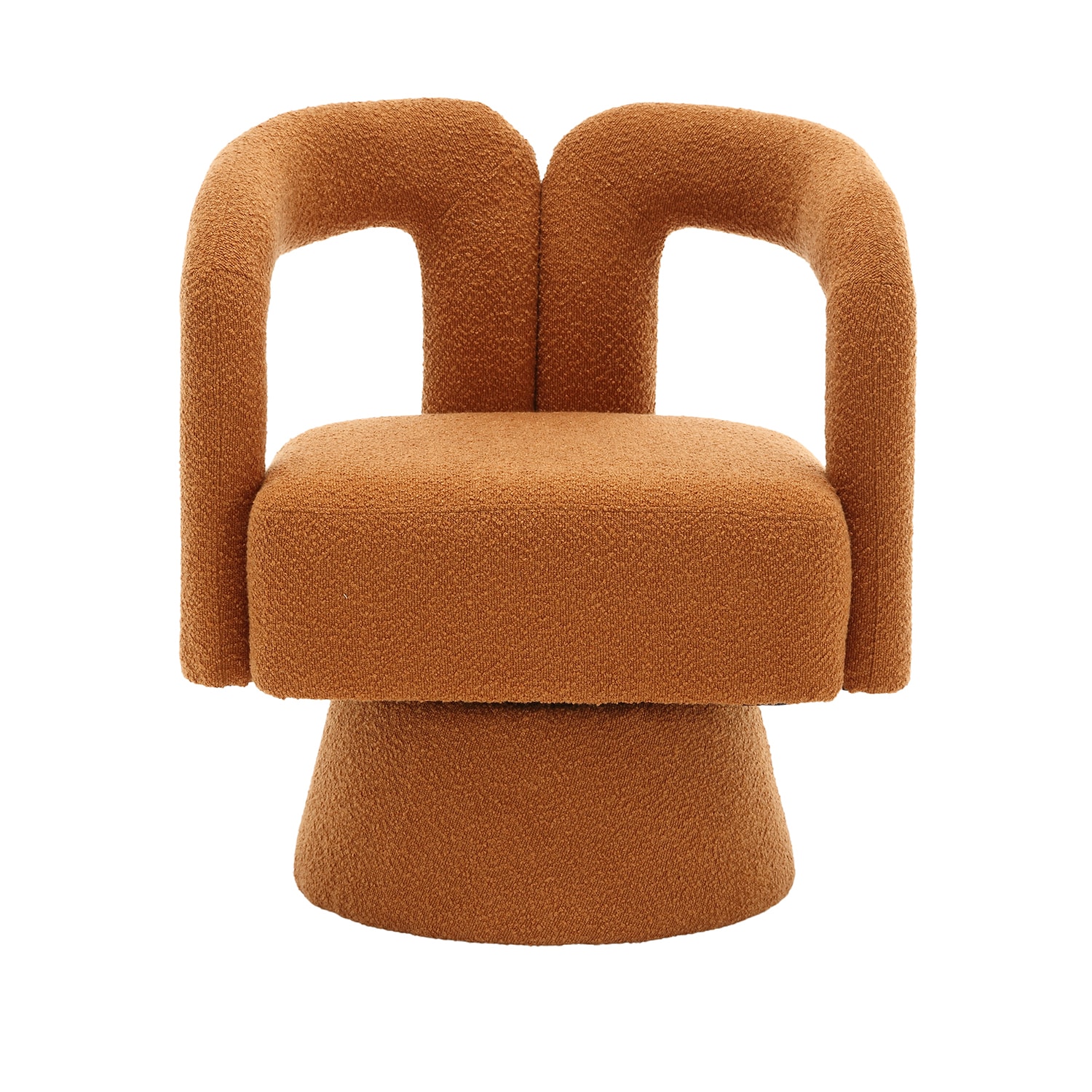 Bybafun YA6100032 Modern Orange Swivel Accent Chair