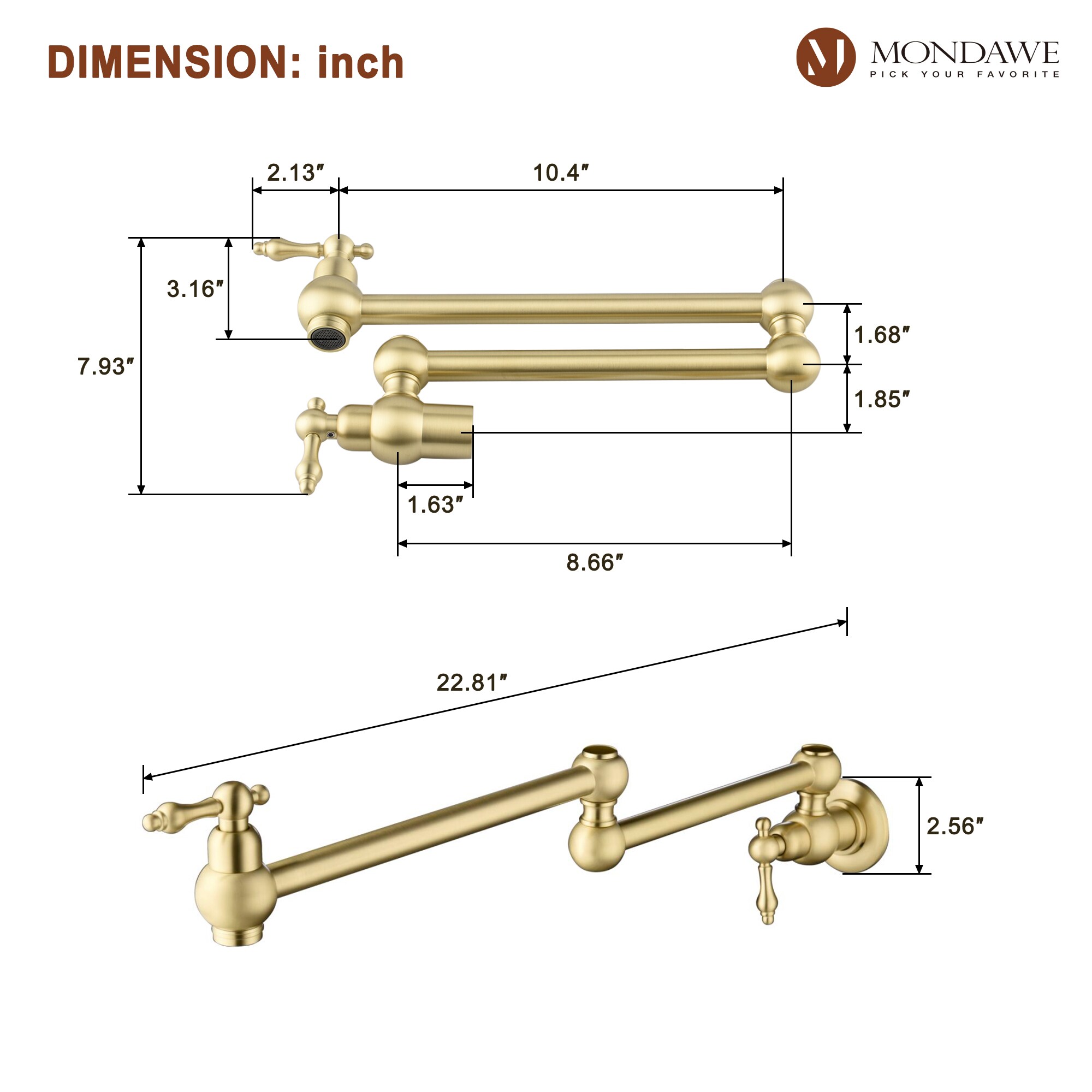 Mondawe OR-845G-DG Kitchen-Faucets - View #7