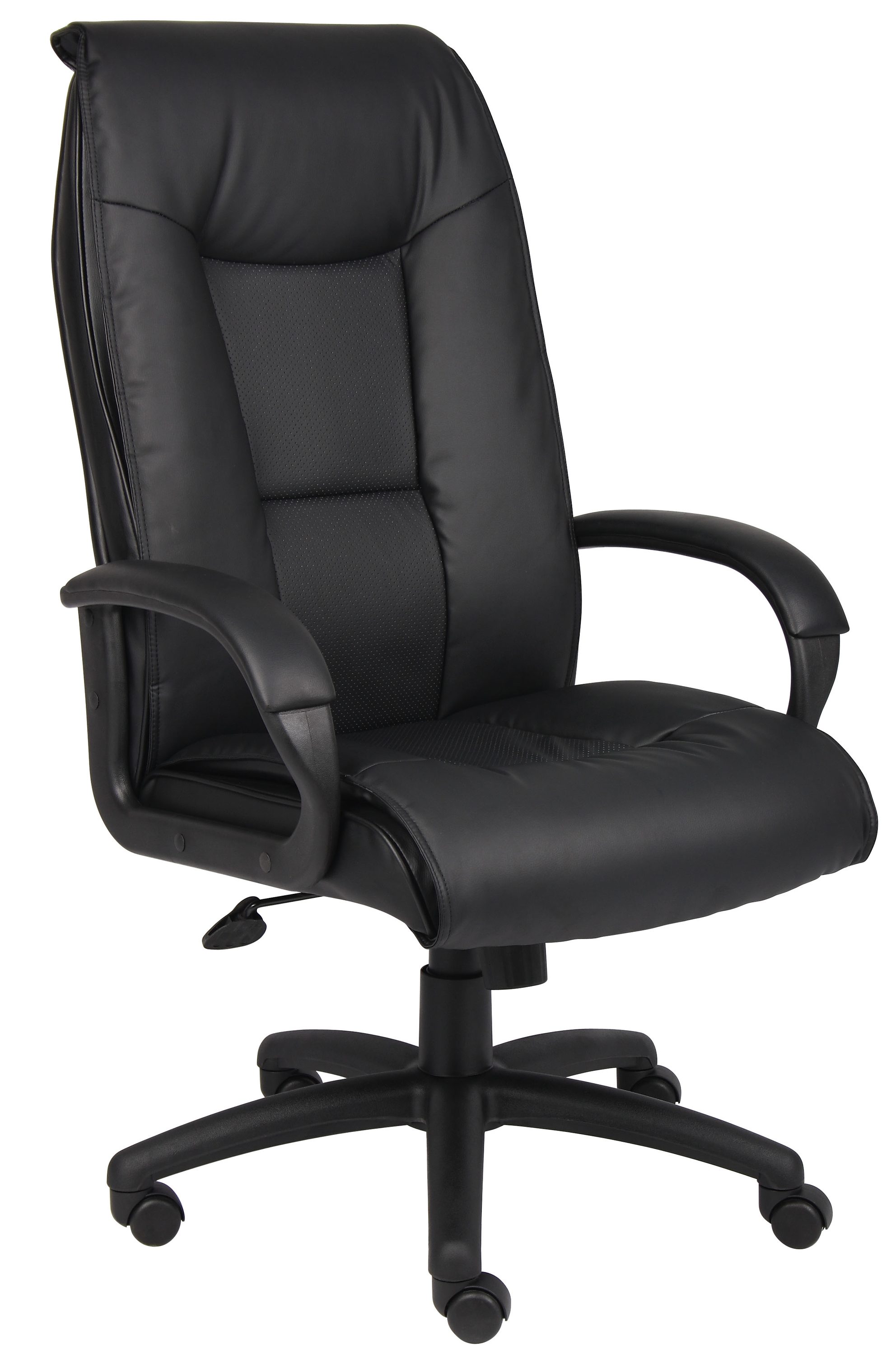 Boss Office Products Black Contemporary Ergonomic Adjustable Height Swivel  Upholstered Executive Chair in the Office Chairs department at 