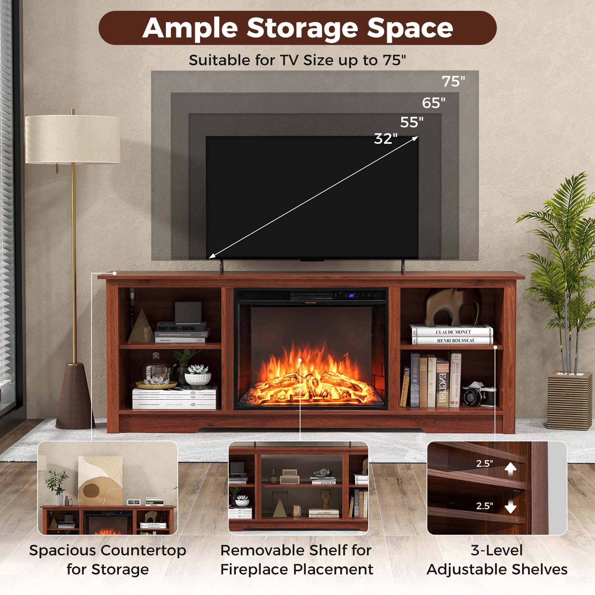Costway HCST00946 Electric-Fireplaces - View #5