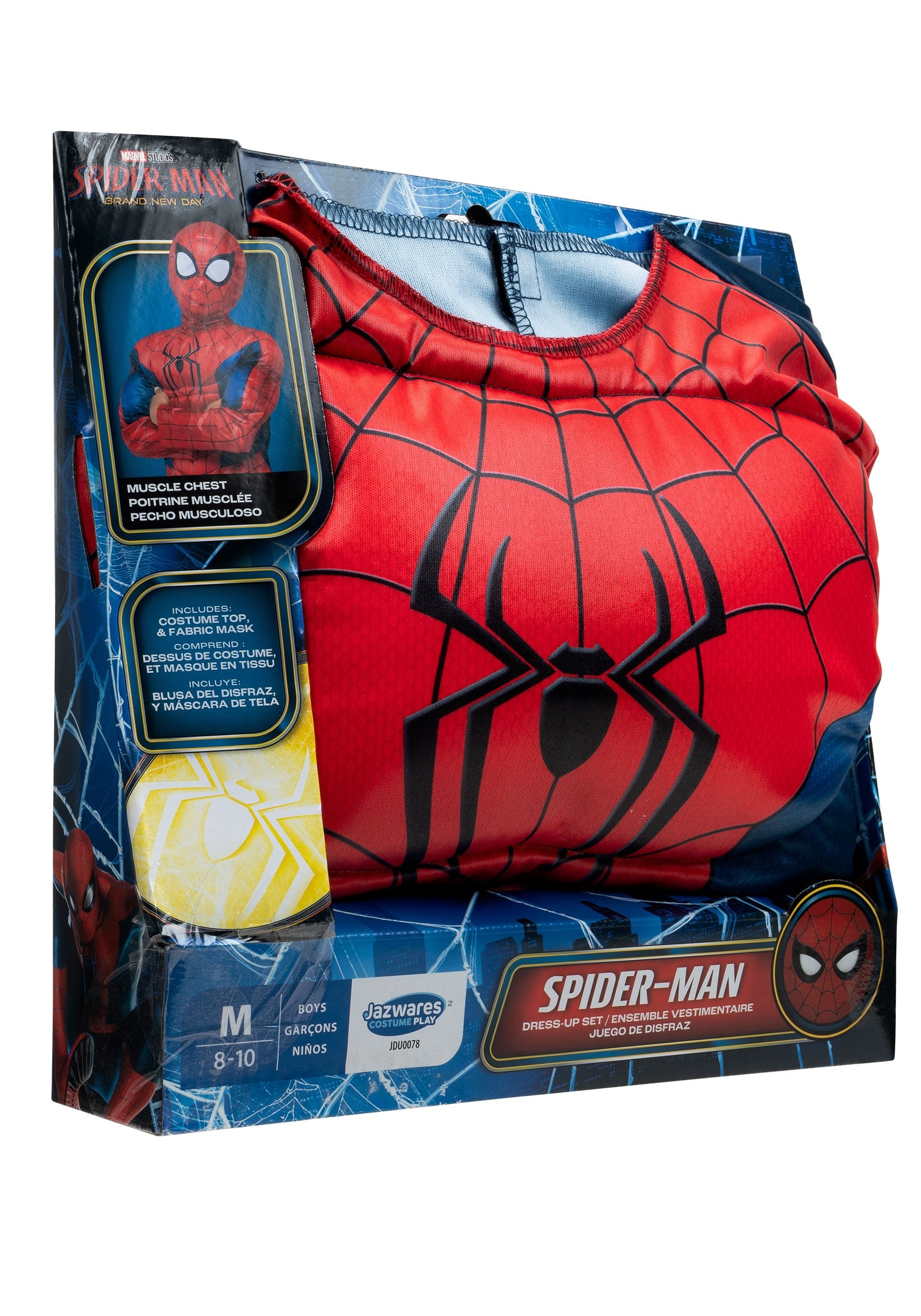 Jazwares Boy's Spider-Man Dress-Up Muscle Chest Costume Set Marvel Costumes Medium in the Costumes department at