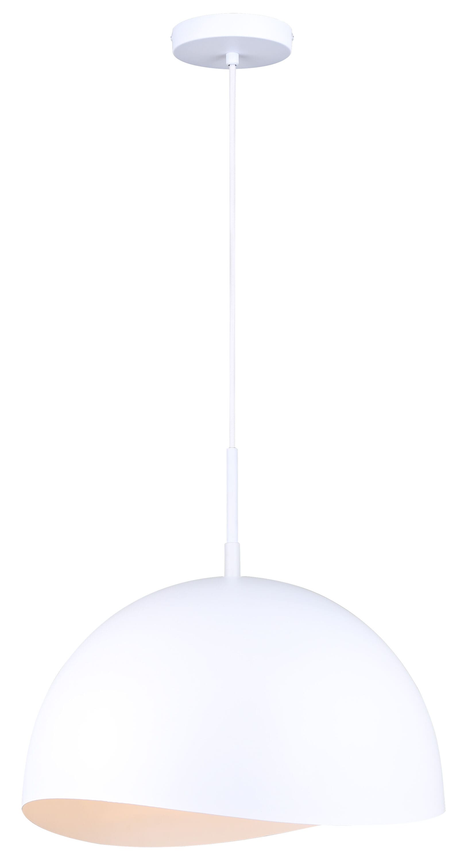 Canarm IPL1122A01WH16 HENLEE Matte White Modern/contemporary Dome Mini Hanging Pendant light