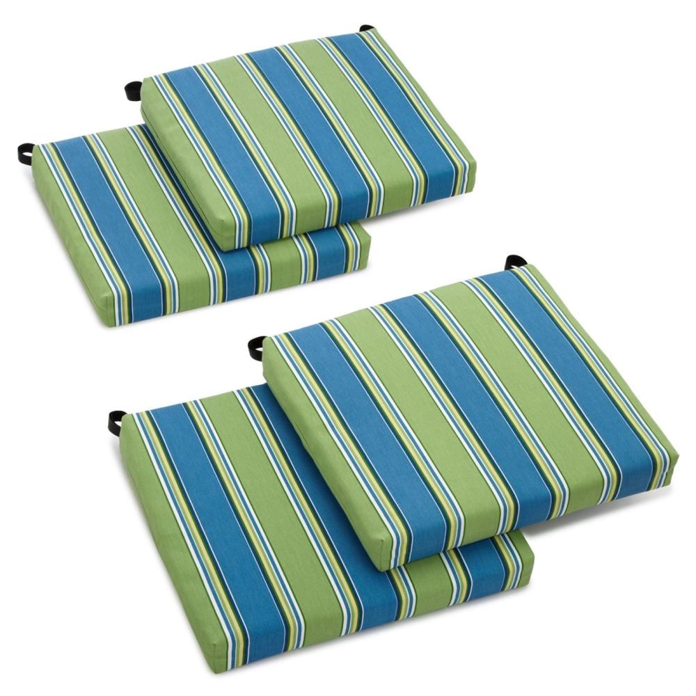 Blazing Needles 93454-4CH-REO-29 Dacron 20-in x 19-in 4 -Piece Haliwell Caribbean Patio chair cushion