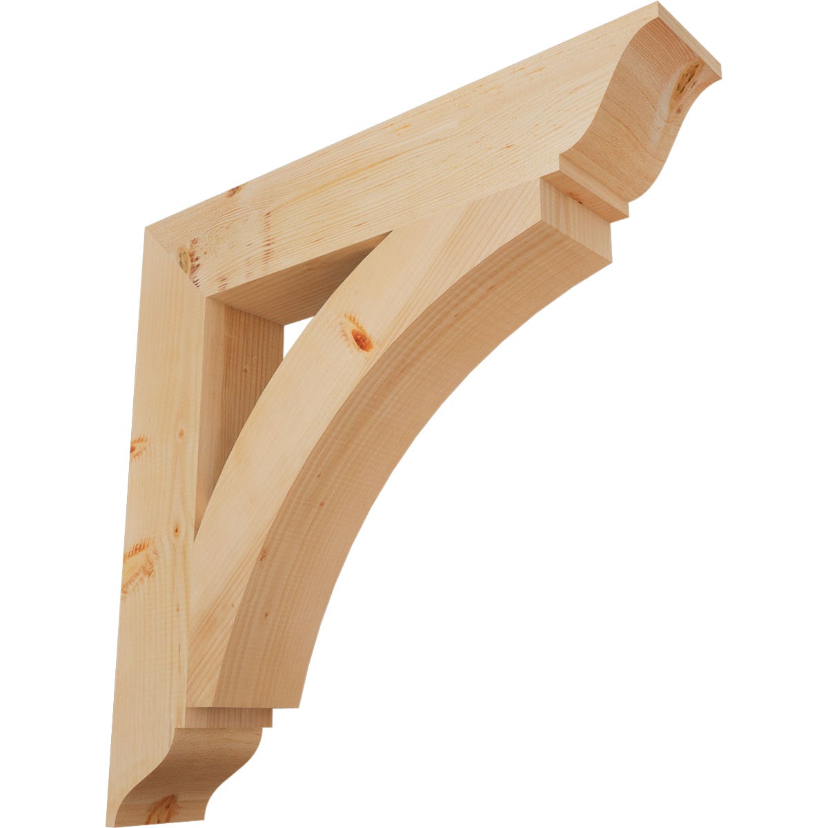 Ekena Millwork BKT06X34X34THR01SDF Thorton traditional smooth 5-1/2-in x 34-in x 34-in Douglas fir Brown Wood Standard bracket