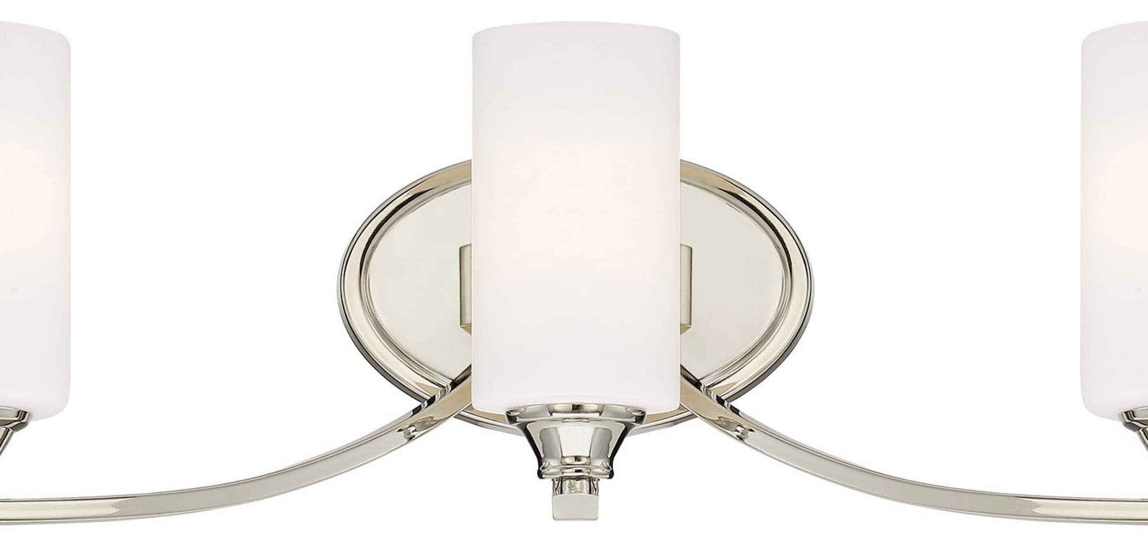 Elegant Polished Nickel 3-Light Bath Vanity with Etched Opal Glass Shades