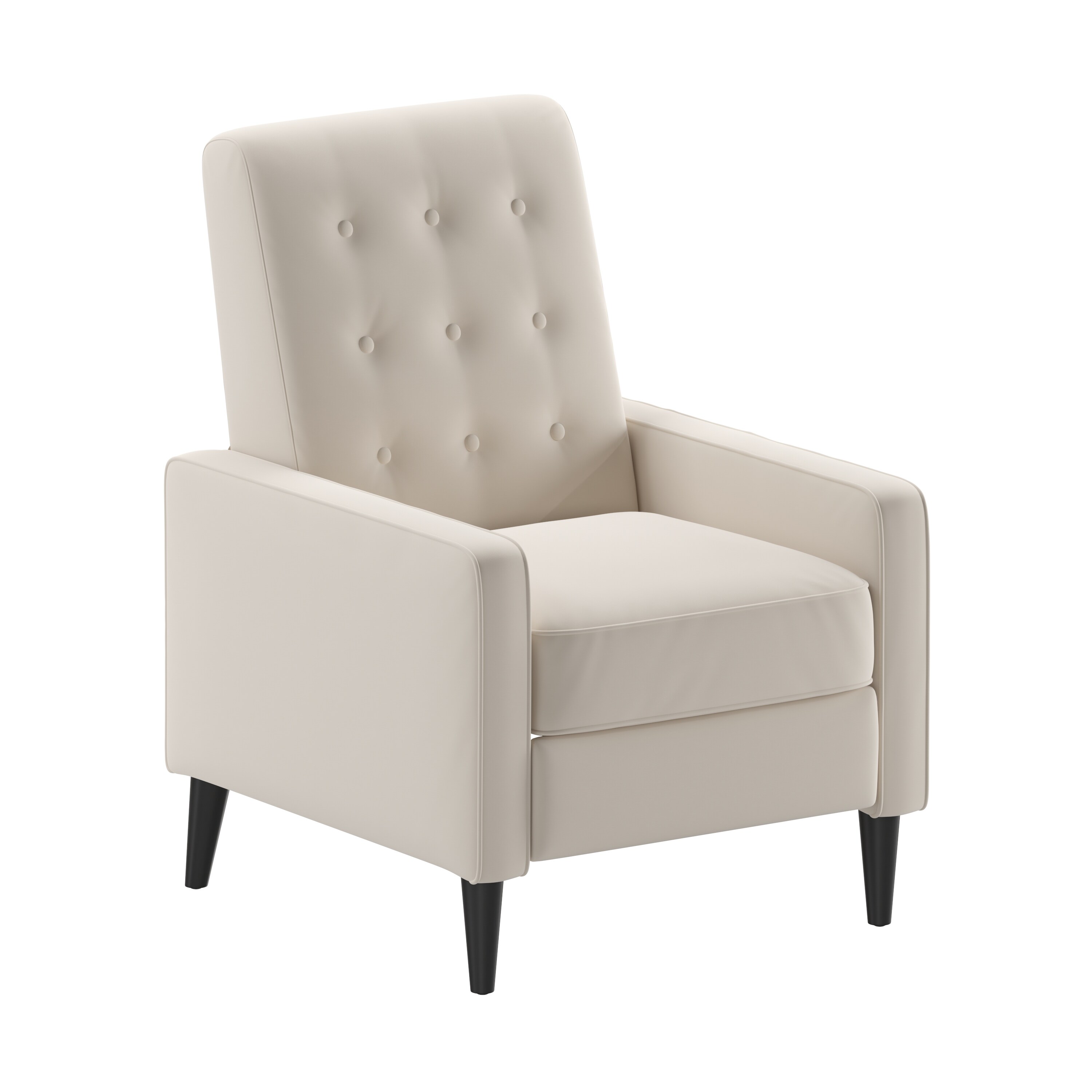 Flash Furniture Ezra Cream Polyester Upholstered Tufted Recliner #196861118869