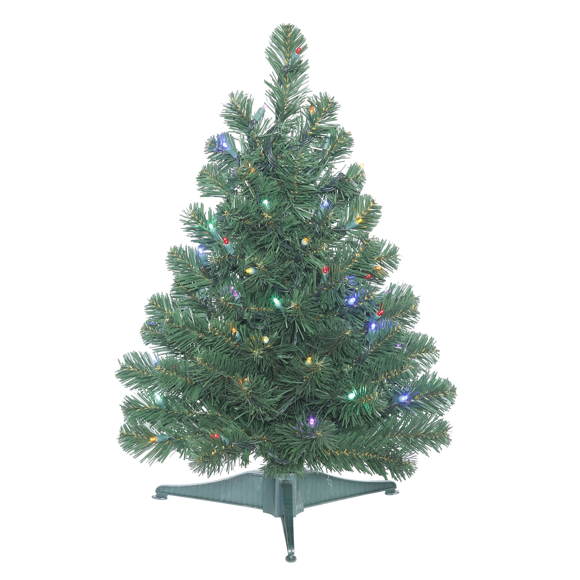 Vickerman C164028LED 2.2-ft Fir Pre-lit Artificial Christmas Tree with Multicolor LED Lights