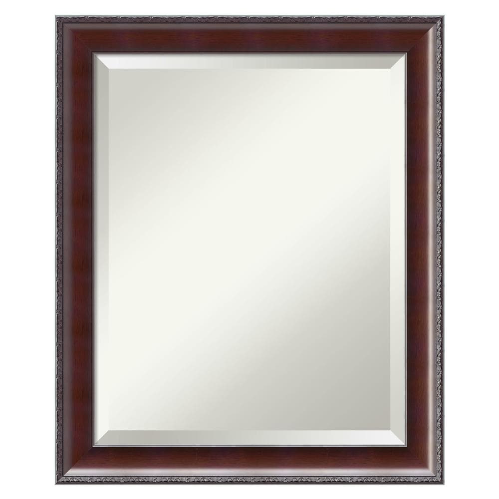 Amanti Art DSW3572567 Country 19.5-in x 23.5-in Framed Rectangle Bathroom Vanity Mirror ( Walnut Brown,Cherry )