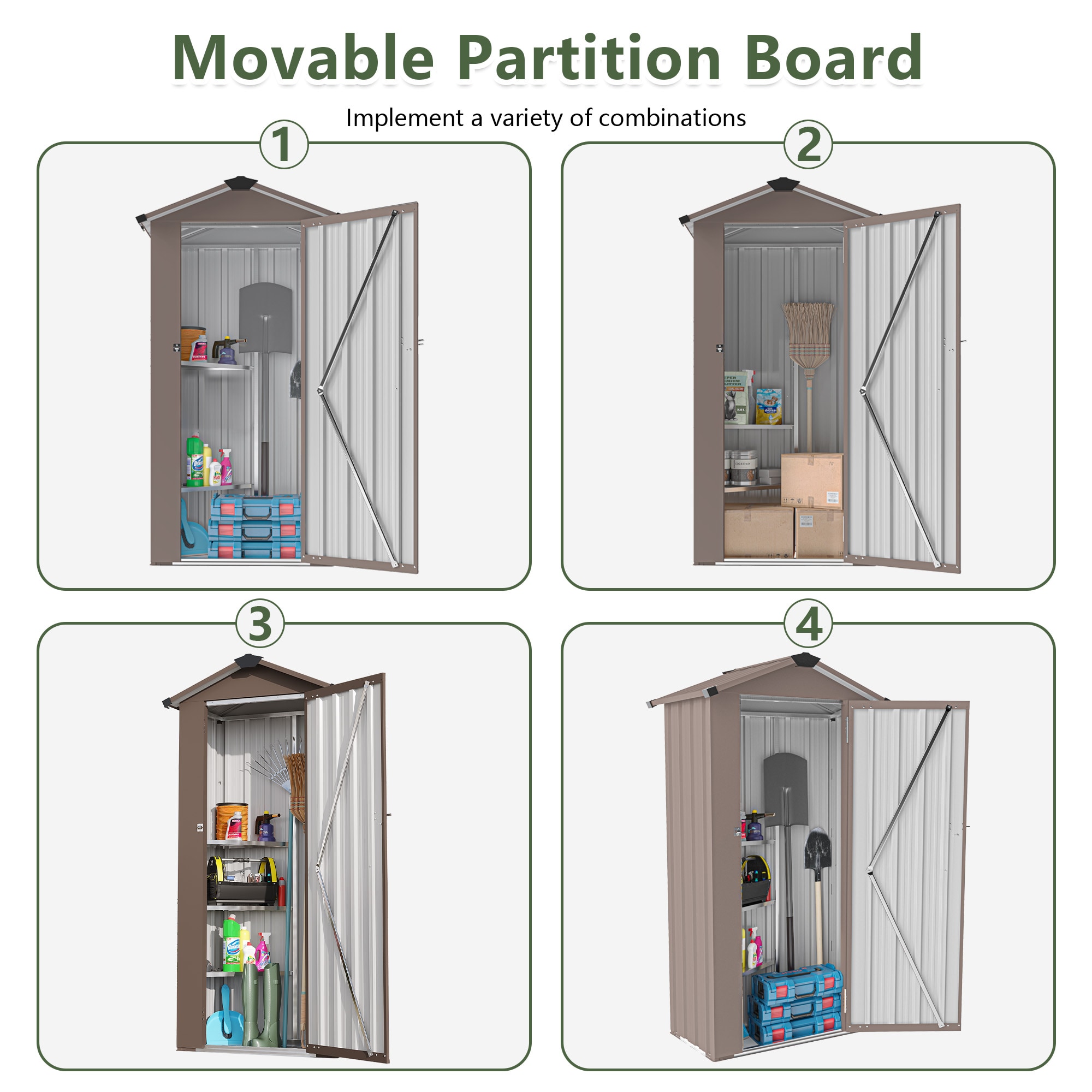WELLFOR OUZ68749WH-RE Metal-Storage-Buildings-Sheds - View #3