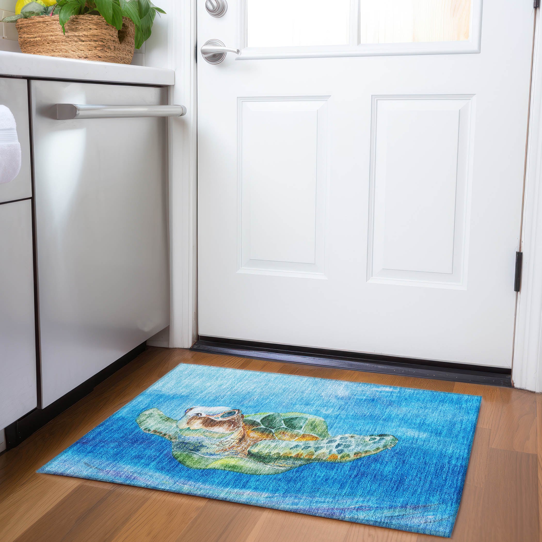 Addison Rugs AMF148OC20X30 Mayfield AMF148OC 2 x 3 (ft) Loomed Polyester Ocean Rectangular Indoor Geometric Machine washable Area rug