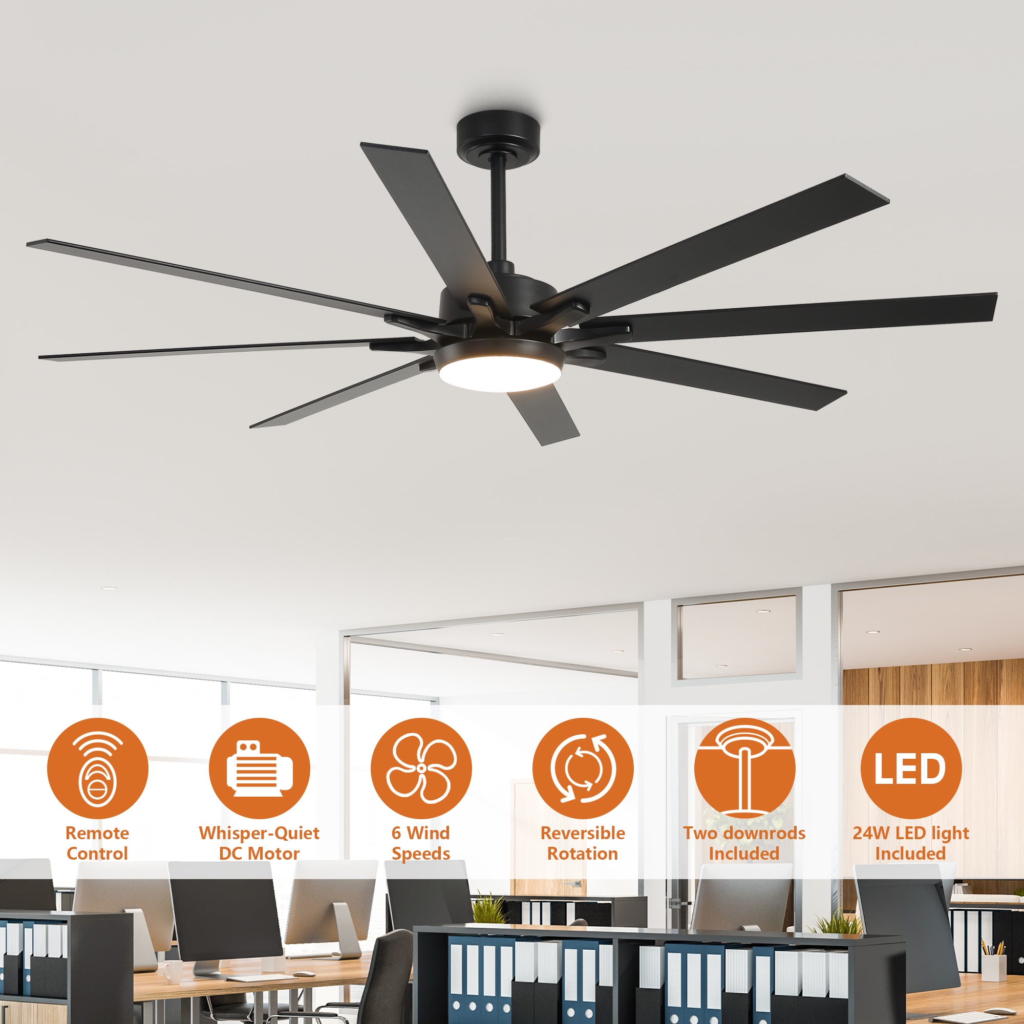 Parrot Uncle F8261BK110V Ceiling-Fans - View #6