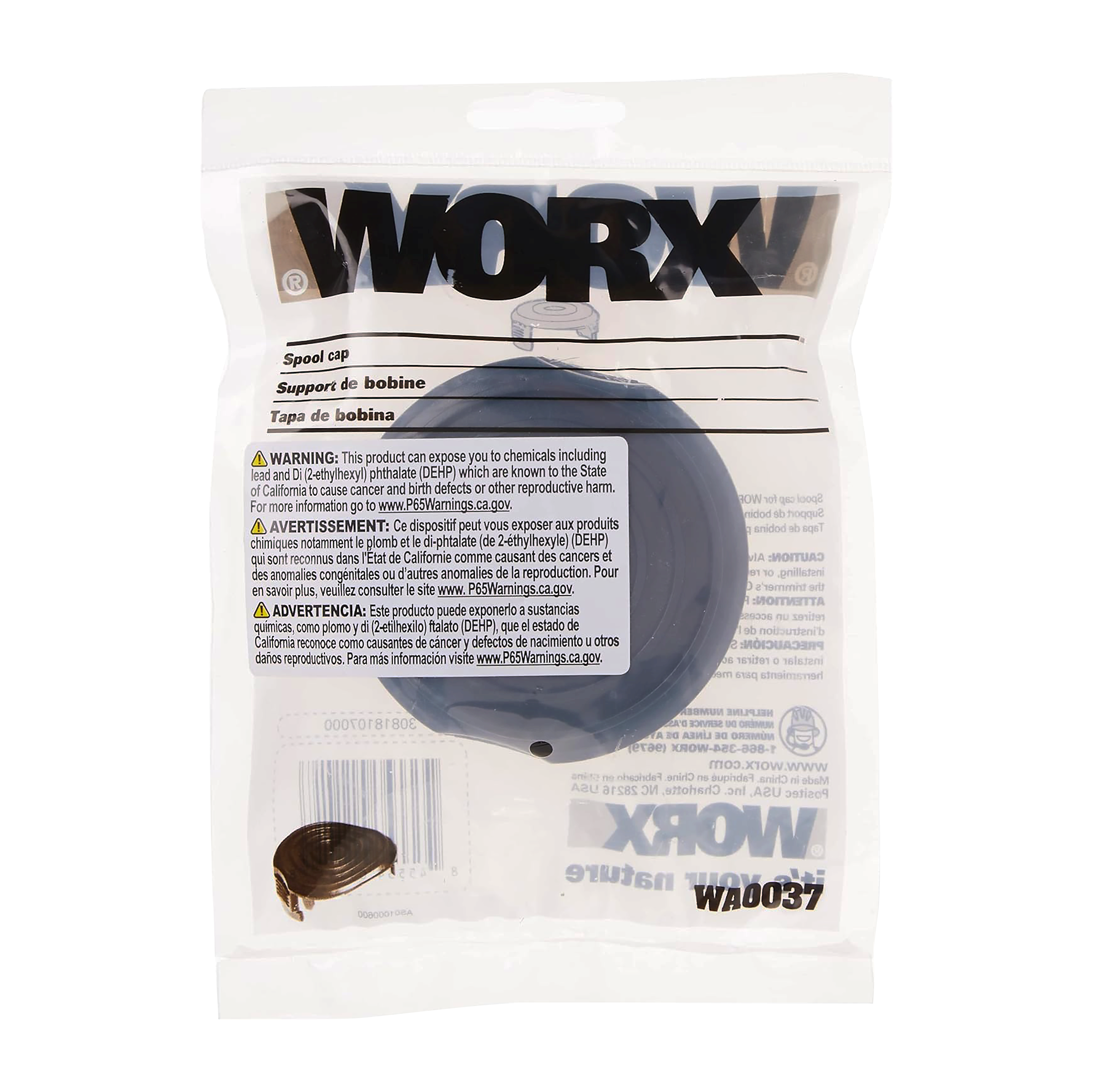 WORX WA0037 Worx Plastic String Trimmer Spool cap cover