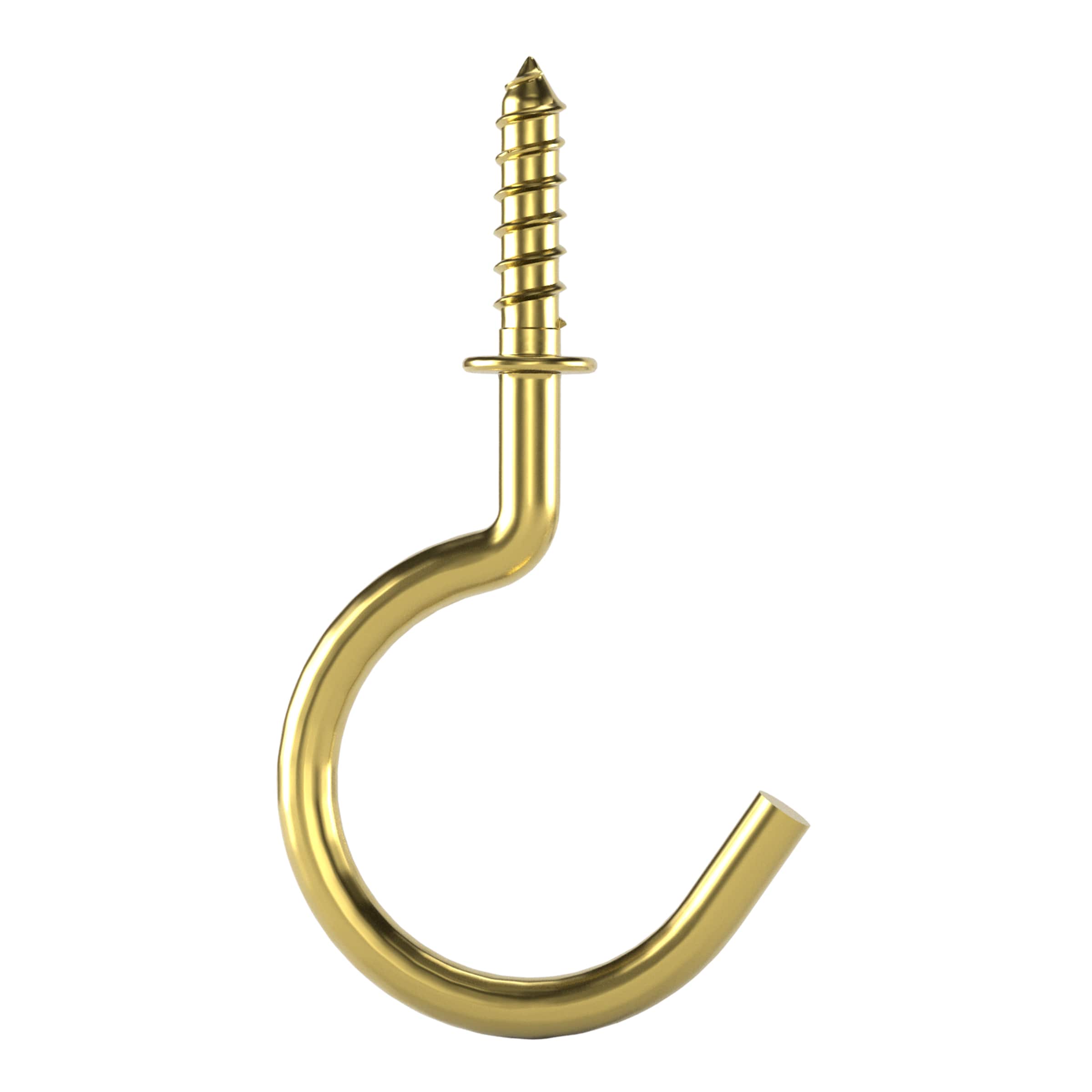 Hillman 0.87-in Brass Plated Steel Cup Hook (8-Pack) in the Hooks