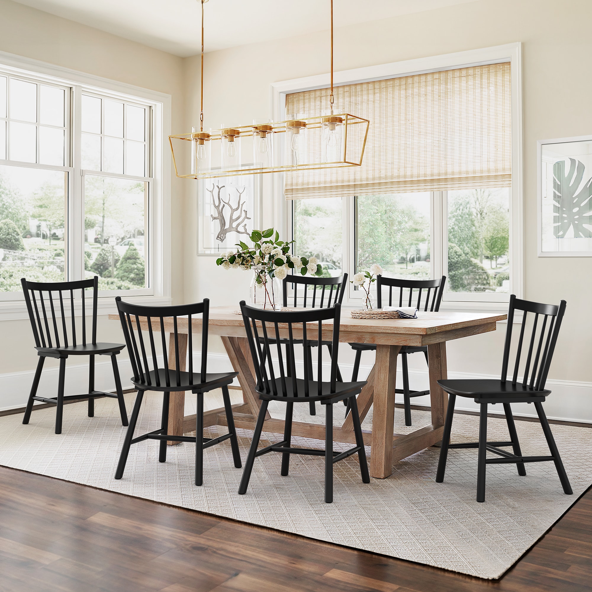 LUE BONA YB-154-01LS Set of 2 Contemporary/Modern Dining Side Chair (Wood Frame)
