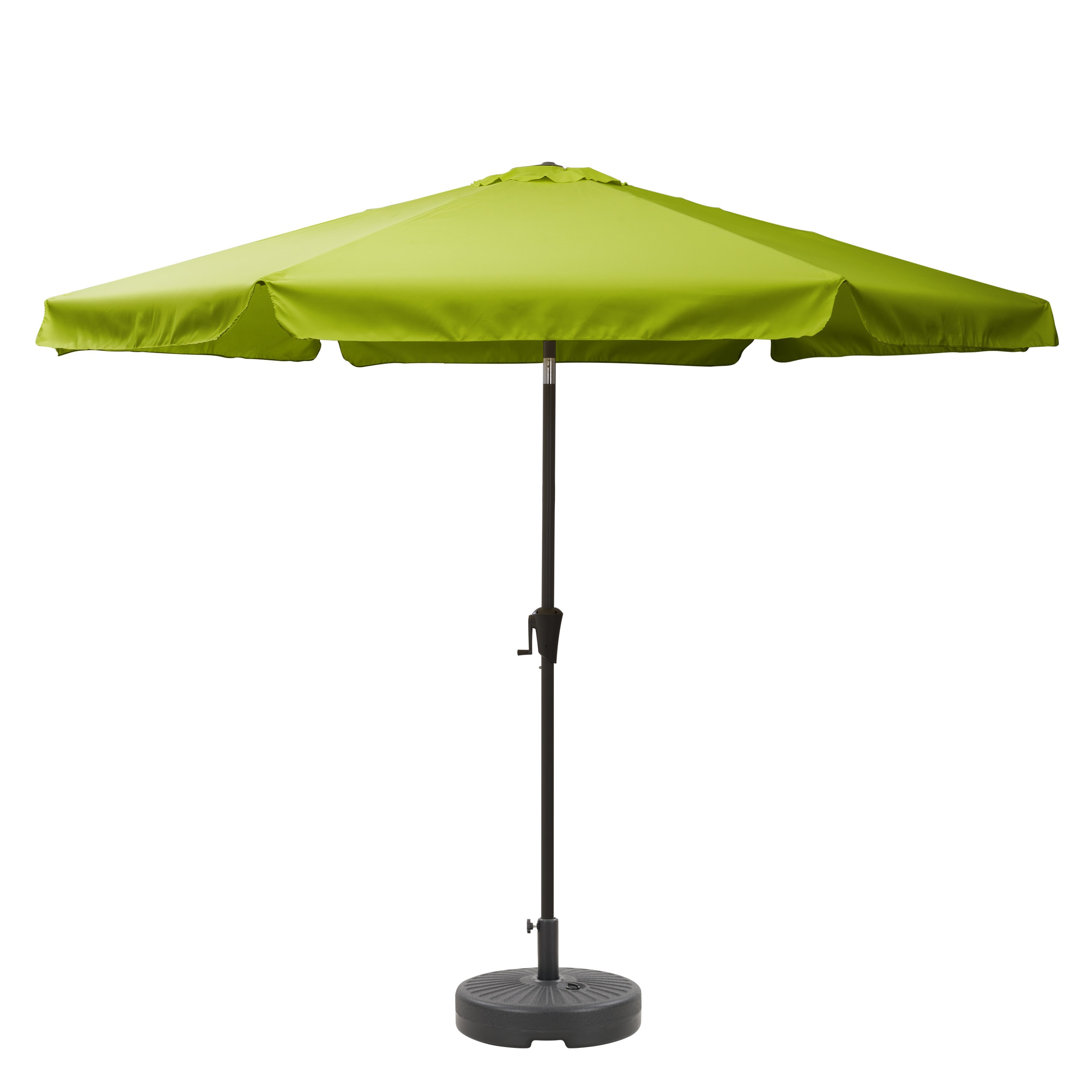 CorLiving PPU-240-Z1 10-ft Steel Green Push-button Tilt Market Patio Umbrella with Base