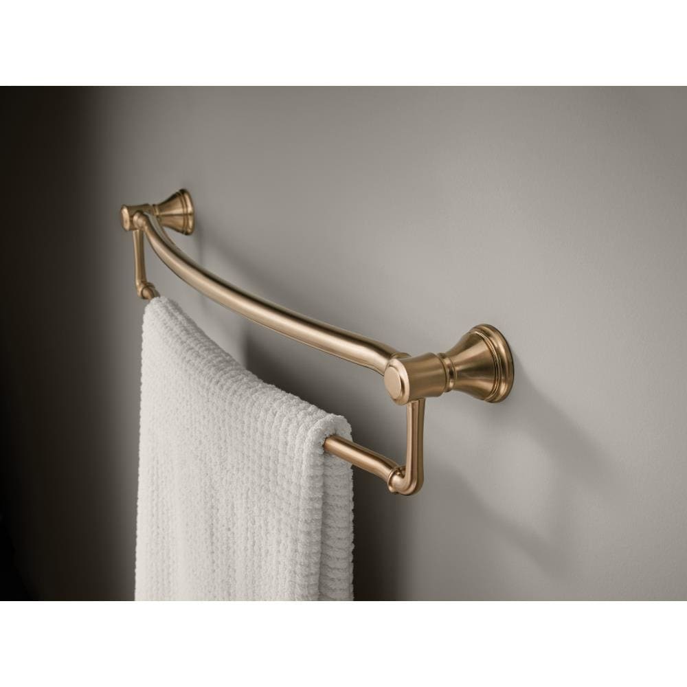 Delta Traditional Champagne Bronze Wall Mount Grab Bar (300-lb Weight ...