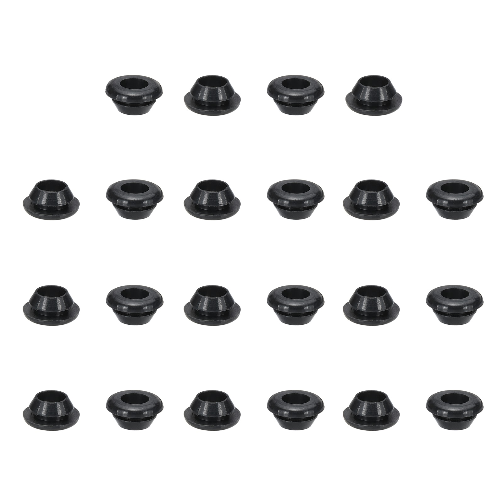 PATIKIL Silicone Rubber Grommets 22pcs 1/2inch(12mm) Drill Hole 3/8inch(10mm) Inner Dia. Top Hat Wire Gasket Rubber Hole Plug for Wiring Irrigation System Firewall Black