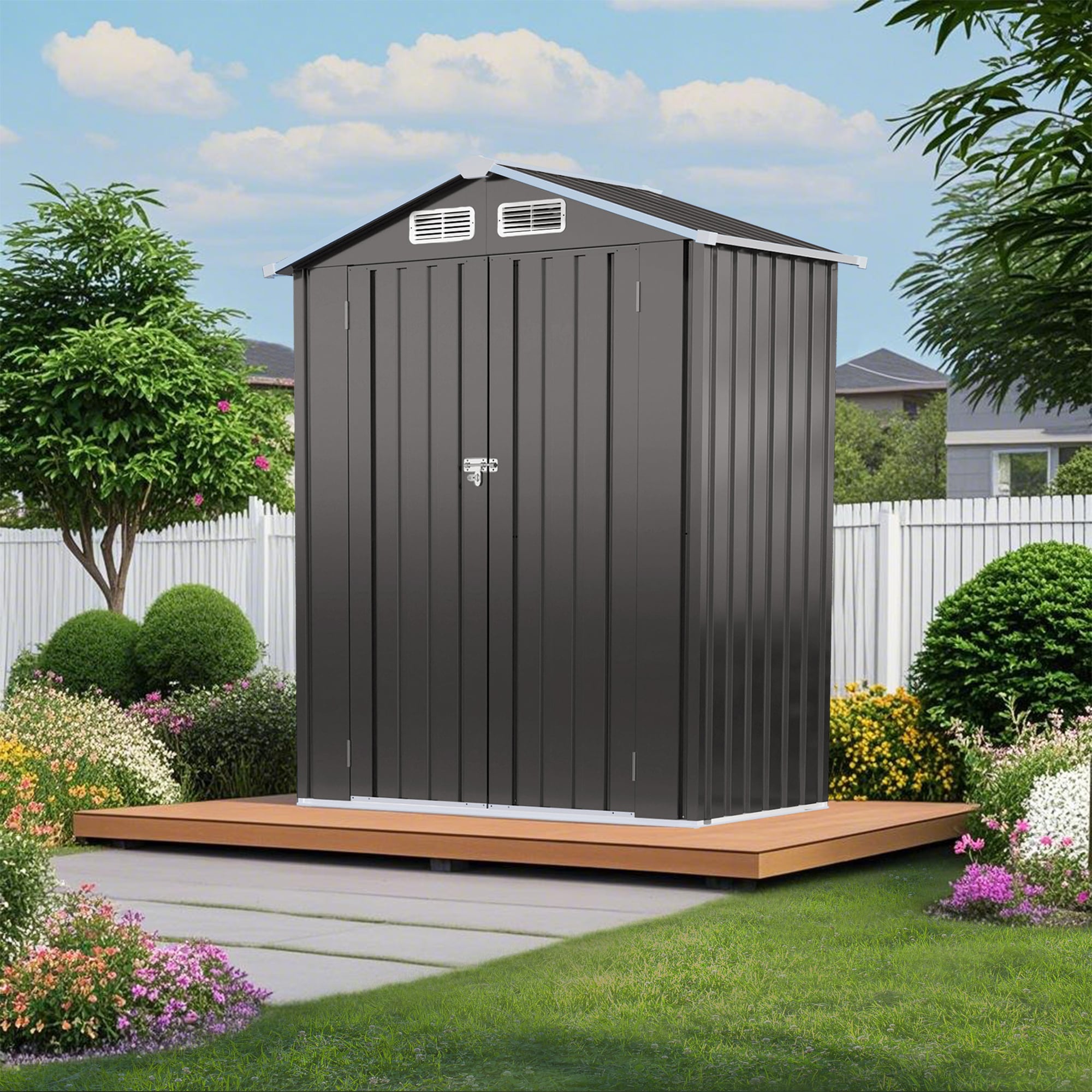 WELLFOR KT0007AMCF 2.5-ft x 4.6-ft Galvanized steel Storage Shed
